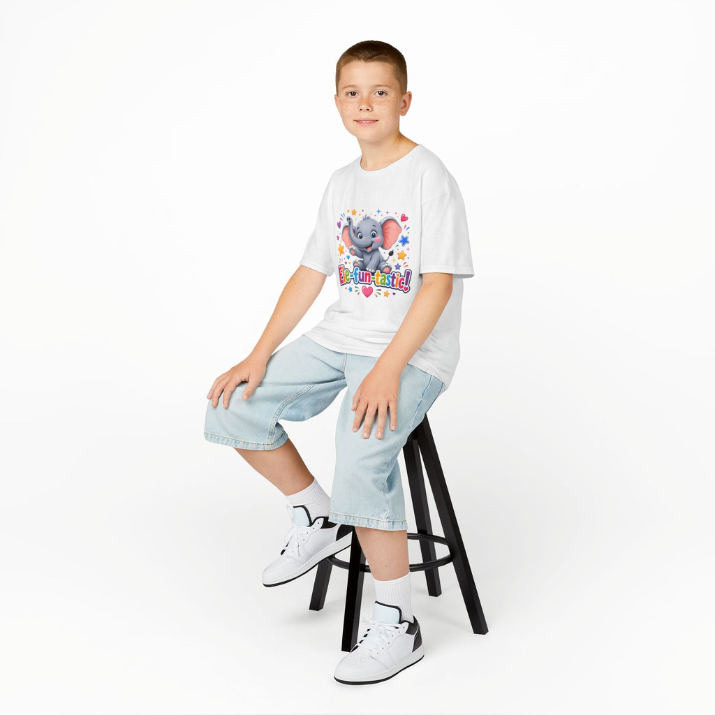 Kids T-Shirt — "Ele-fun-tastic!" Cute Elephant Graphic Tee for Toddlers, Birthday & Playtime