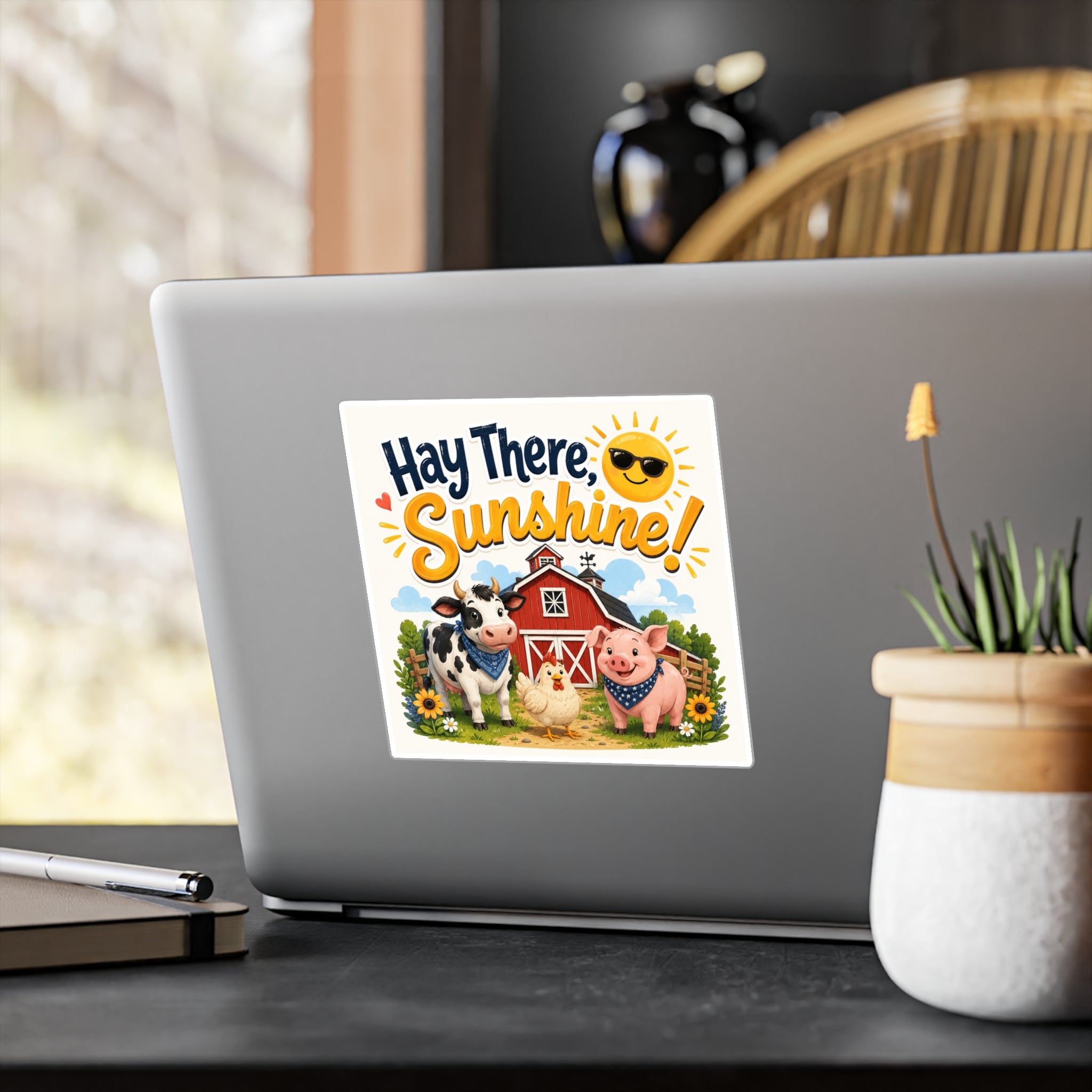 Hay There Sunshine! Farm Animal Vinyl Sticker