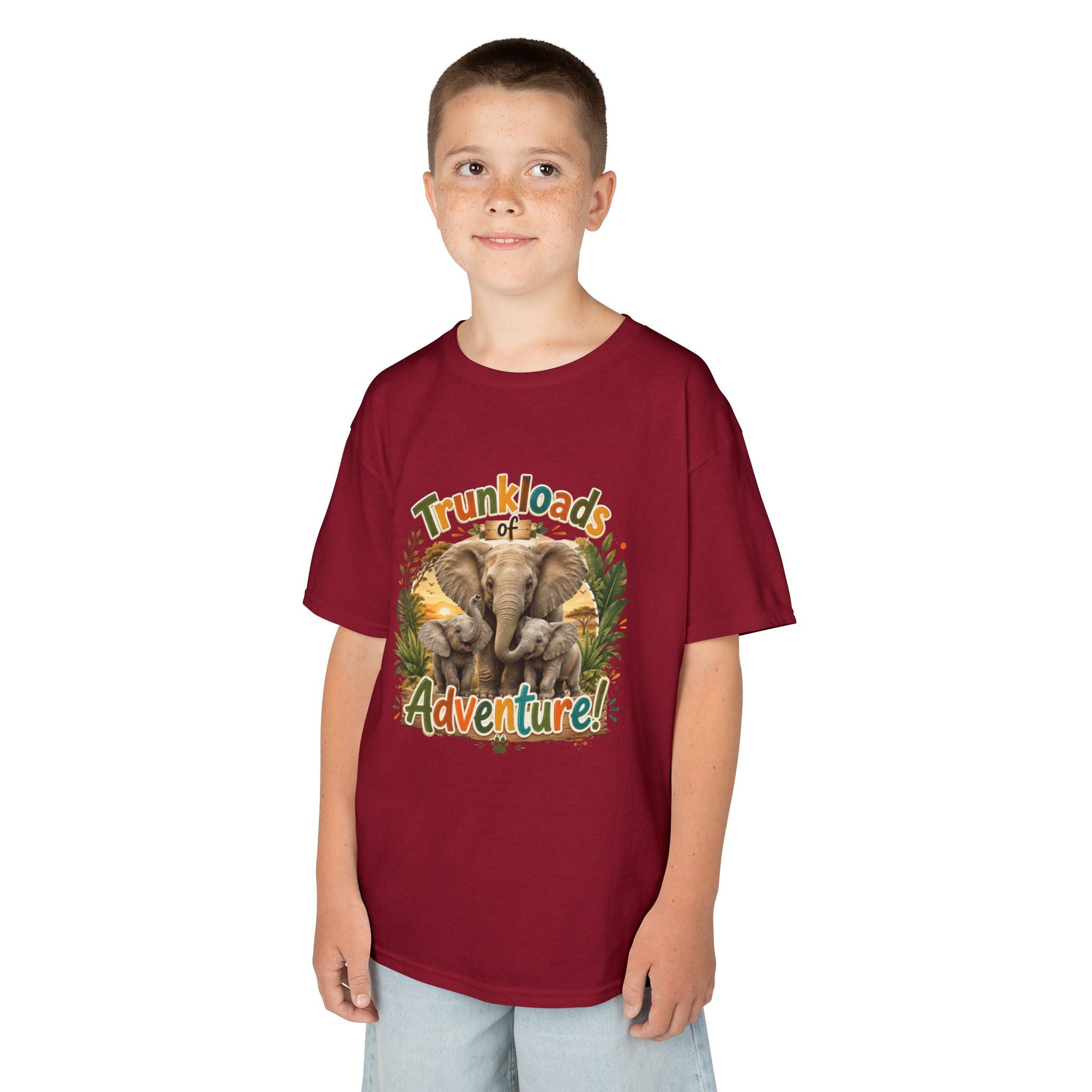 Kids Tee - "Trunkloads of Adventure" Elephant Graphic