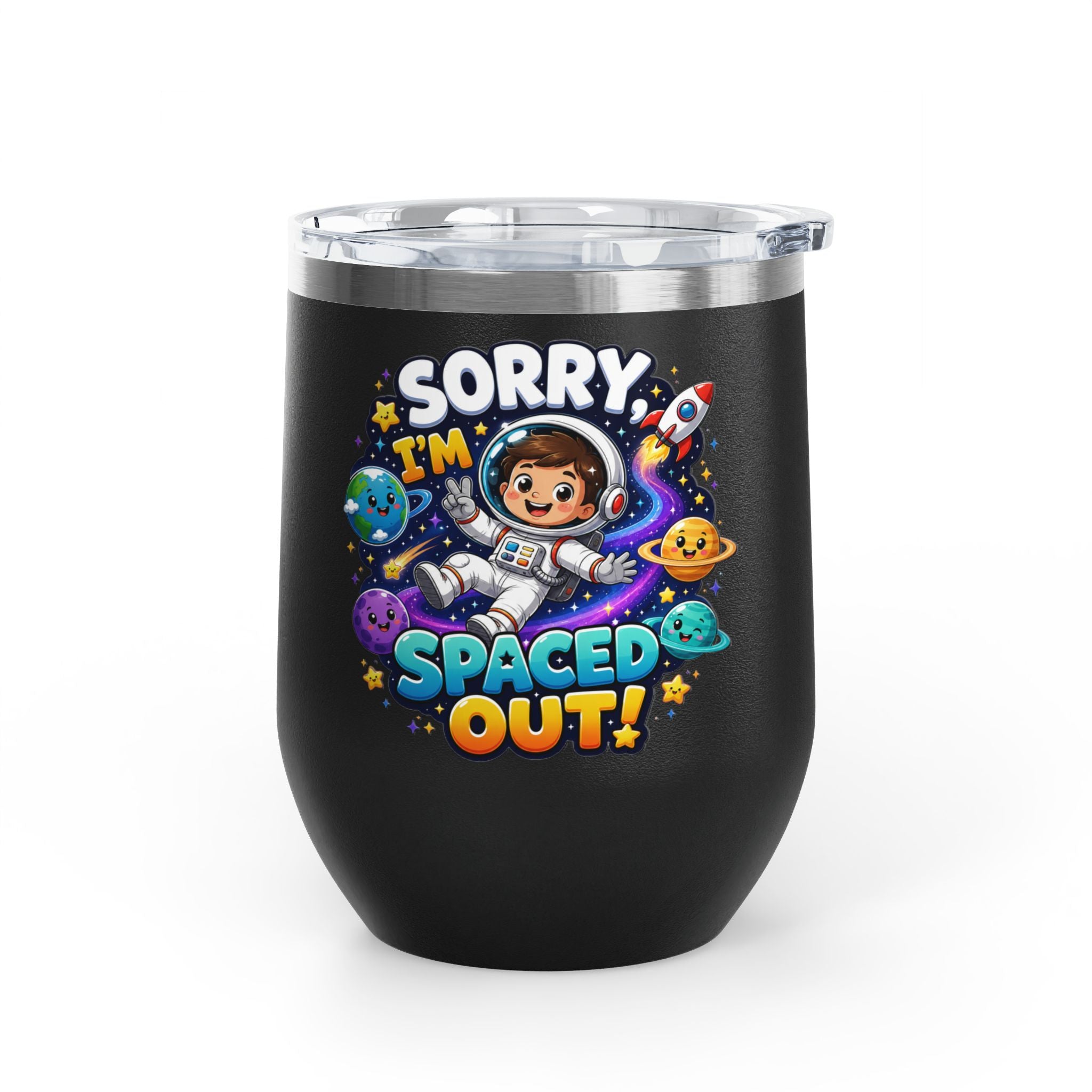 Spaced Out  — 12oz Insulated Space-themed Travel Cup