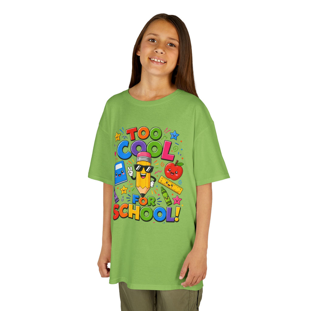 Too Cool For School Kids Tee | Cute Pencil School Supplies Back to School