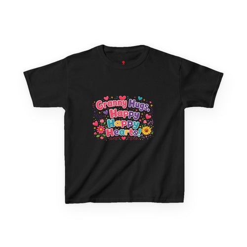 Granny Hugs Happy Hearts Kids Tee | Colorful Floral Kids Shirt