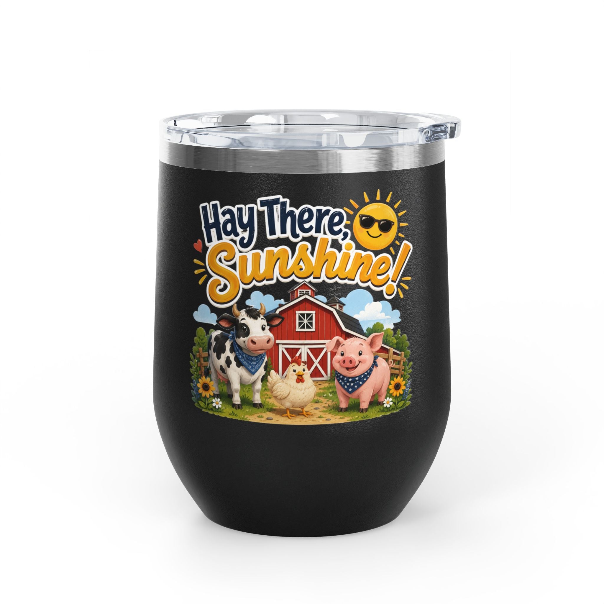 "Hay There, Sunshine!" Farm Animal 12oz Insulated Cup