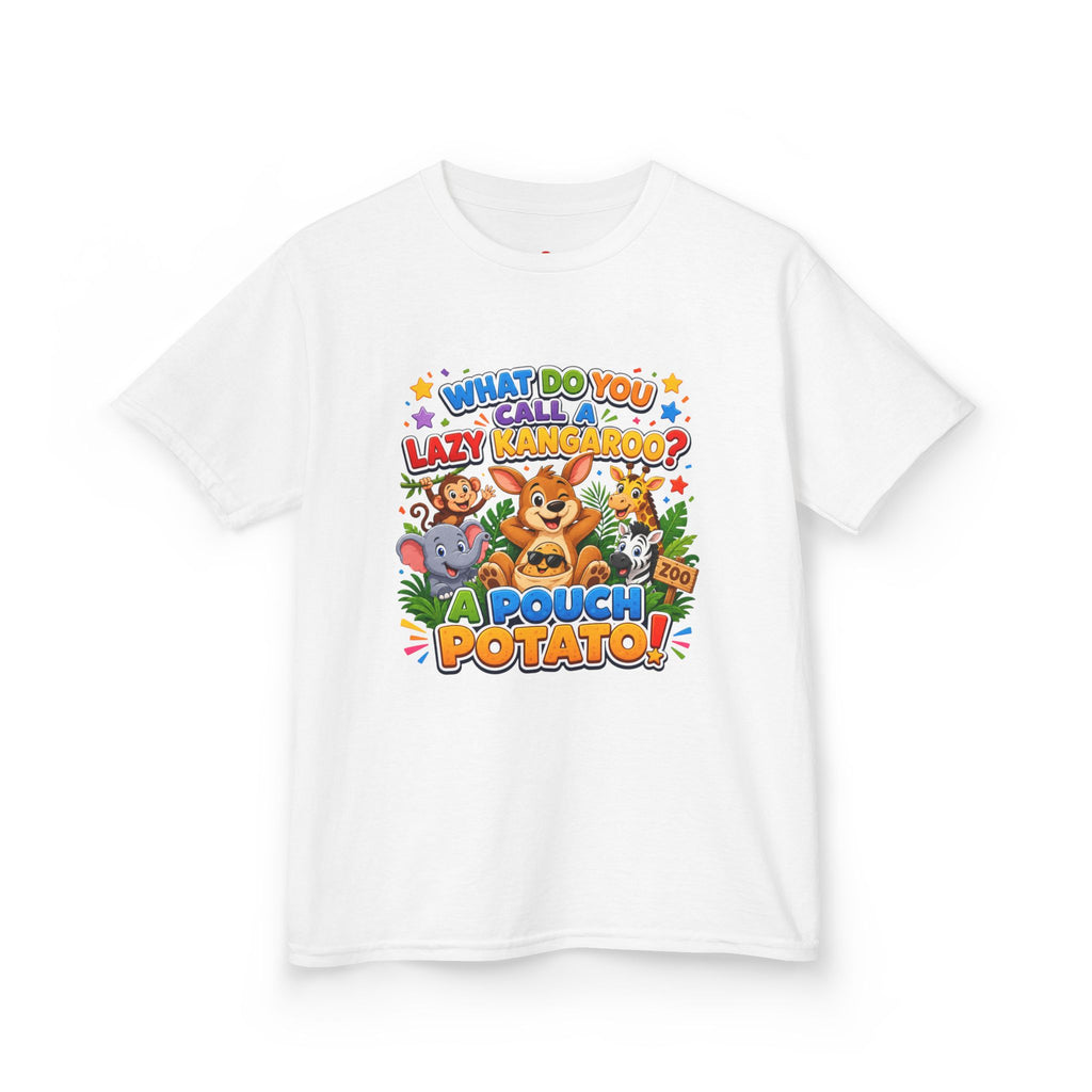 Lazy Kangaroo Pouch Potato Kids T-Shirt | Cute Animal Nursery Tee