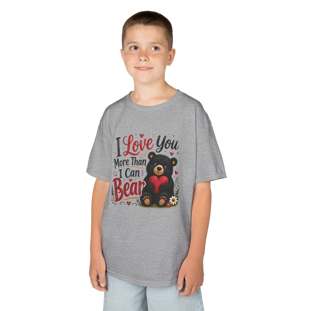 Kids T-Shirt - "I Love You More Than I Can Bear" Cute Bear Valentine Tee