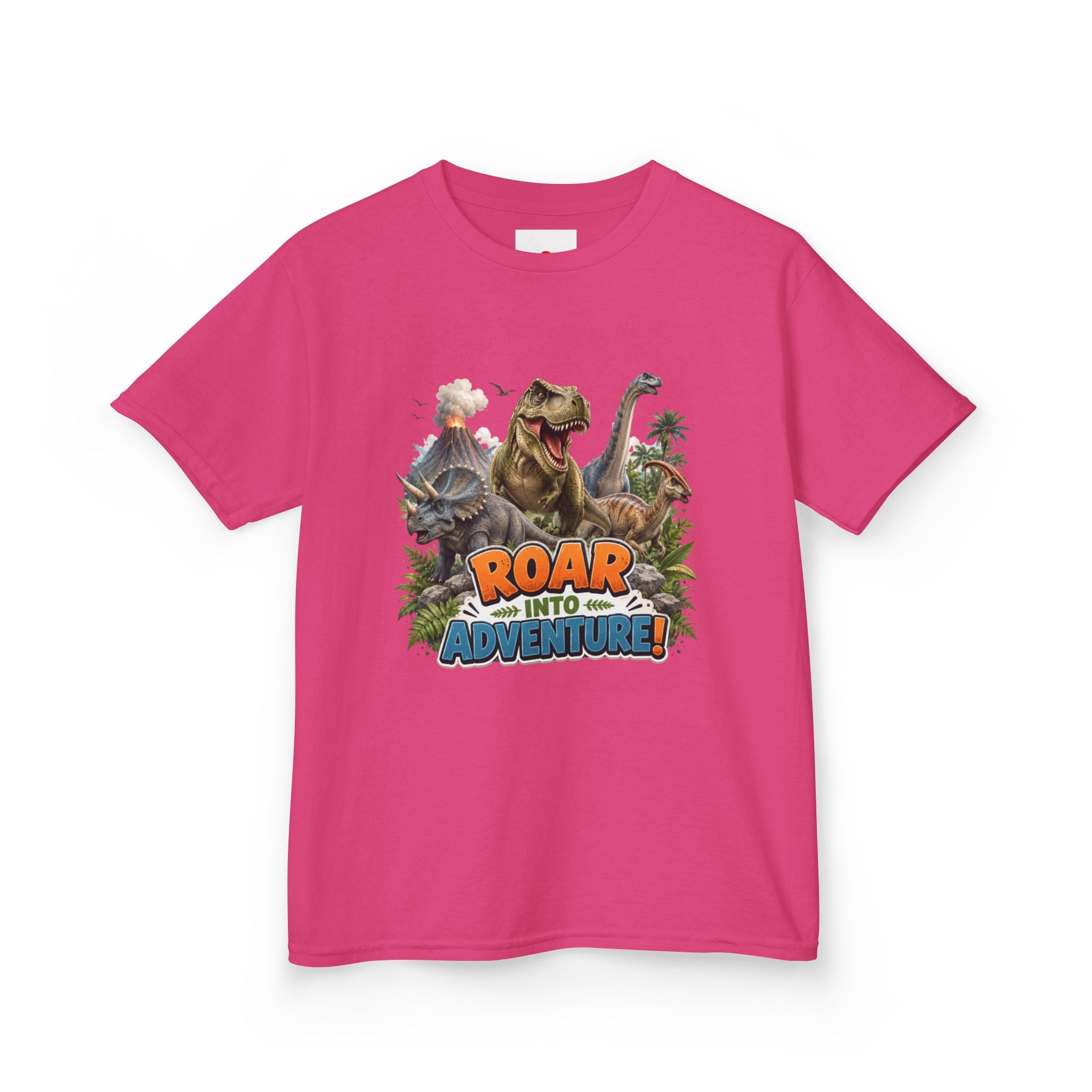 Kids Dinosaur Tee - "Roar Into Adventure" Graphic Shirt for Boys & Girls