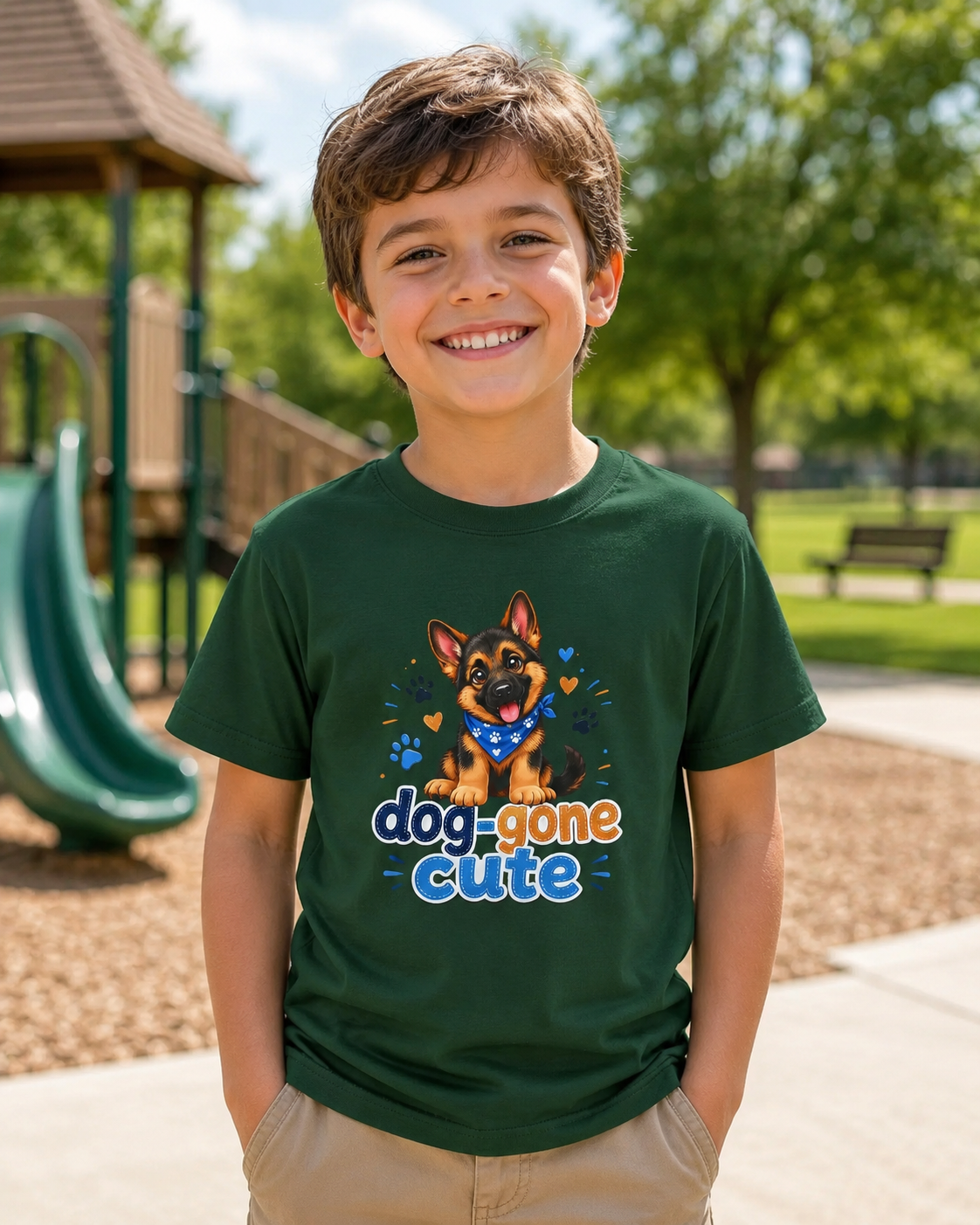 Kids Tee — "Dog-Gone Cute" Puppy Graphic T-Shirt