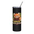 Red Panda Illustration Just A Little Panda-monium Tumbler | 20oz Stainless Steel