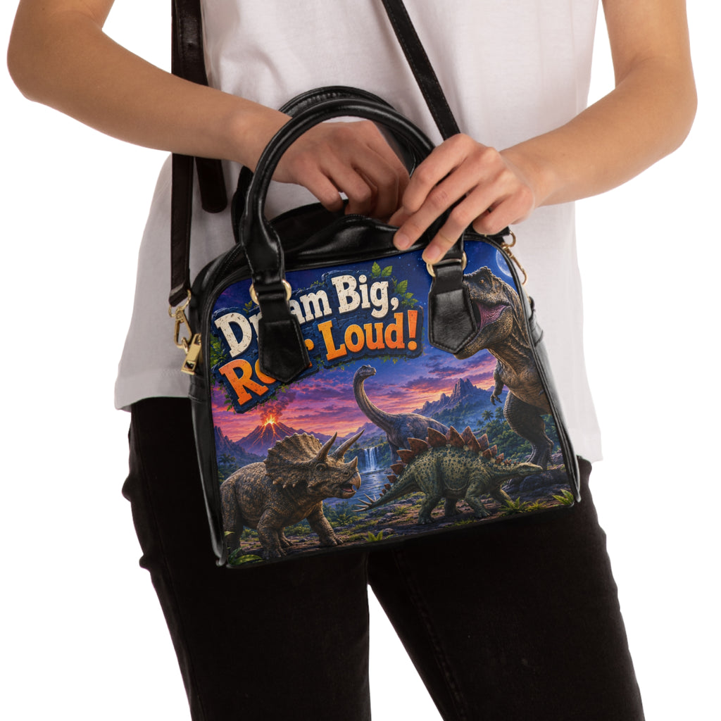 Dinosaur Shoulder Handbag – "Dream Big, Roar Loud!" Kids Dino Purse
