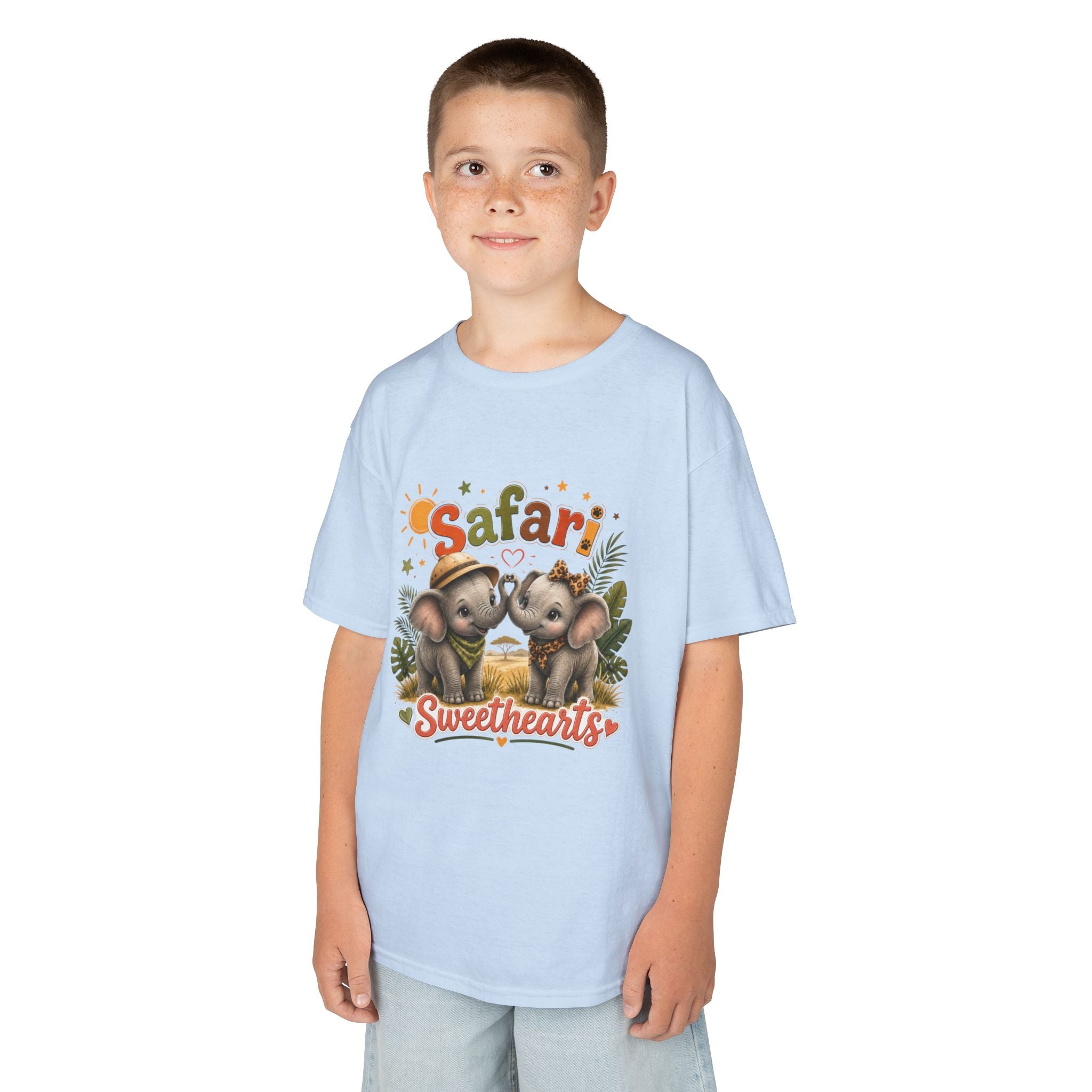 Kids Safari Sweethearts Tee — Cute Elephant Jungle Graphic T-Shirt