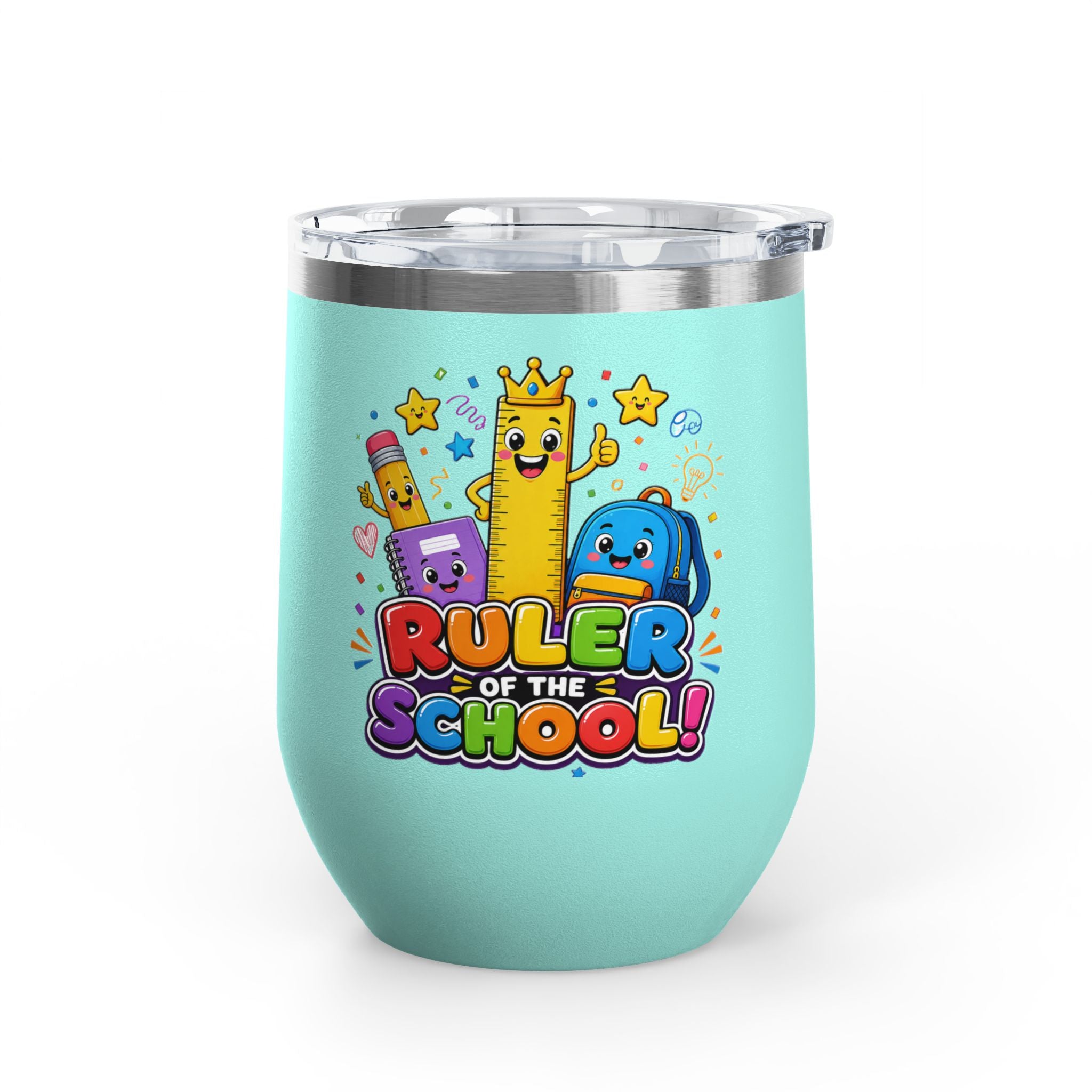 "Ruler of the School" Cute Teacher Gift, 12oz Insulated Cup
