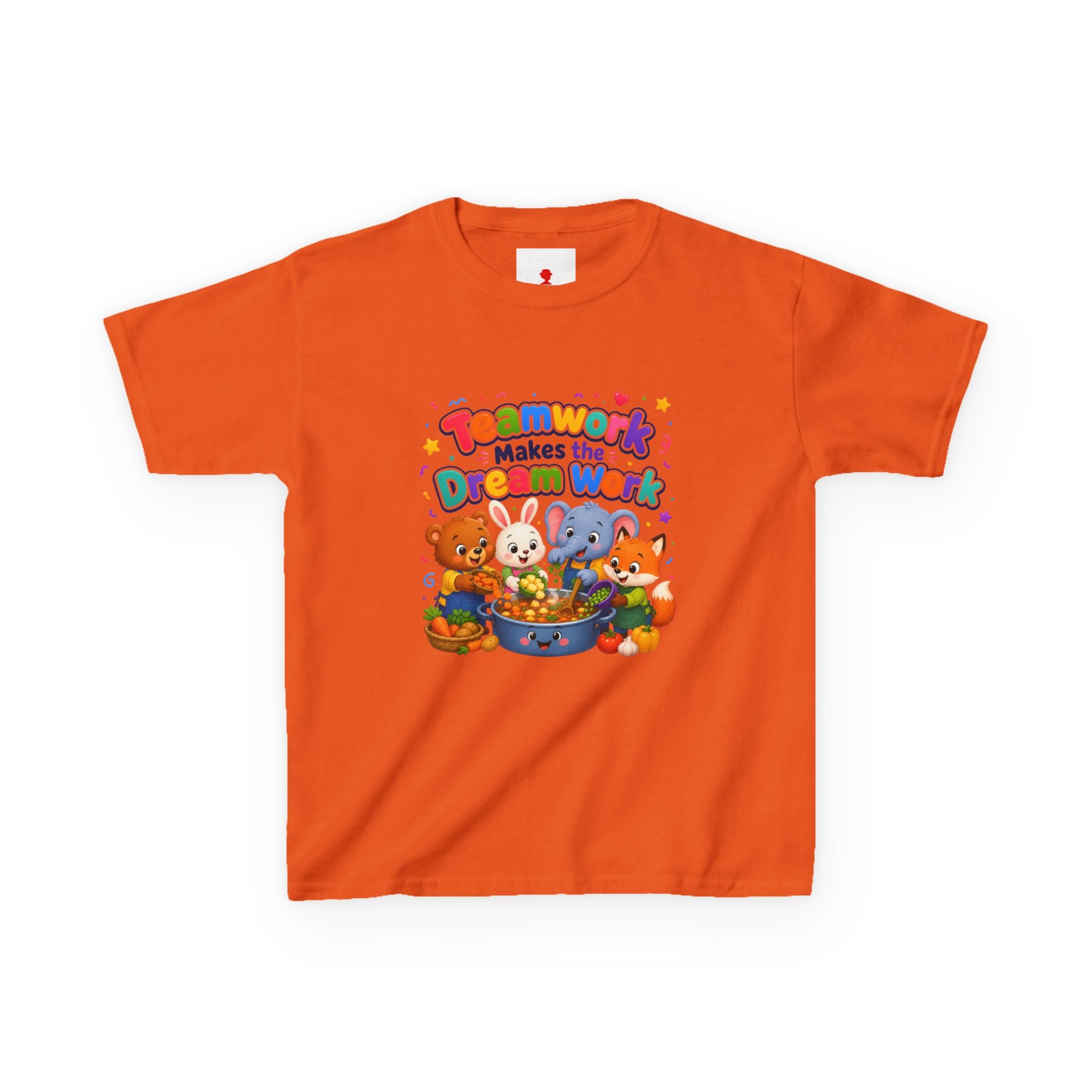 Kids Tee — “Teamwork Makes the Dream Work” Cute Animal Classroom Shirt