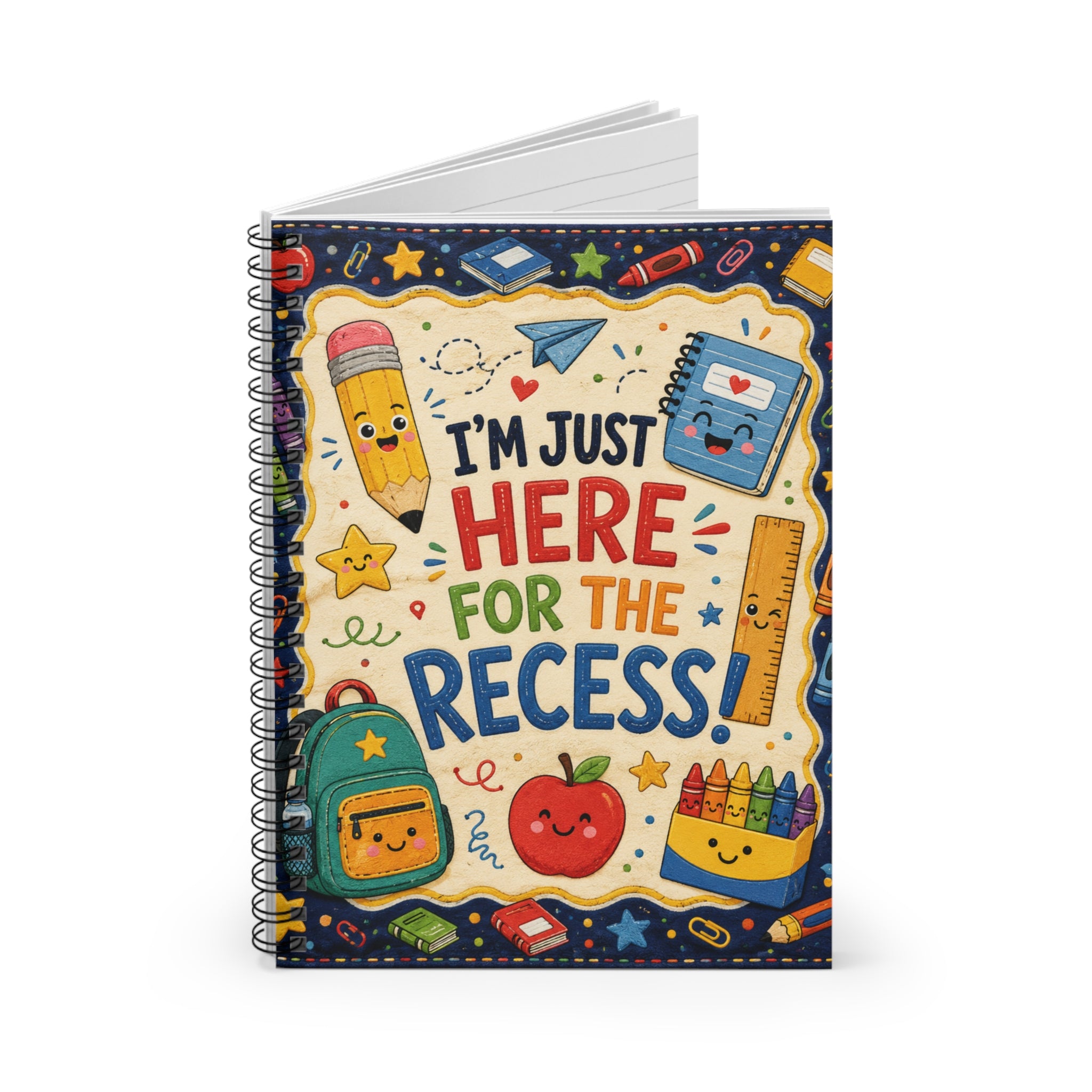 I'm Just Here for the Recess Spiral Notebook | Cute School Supplies Design