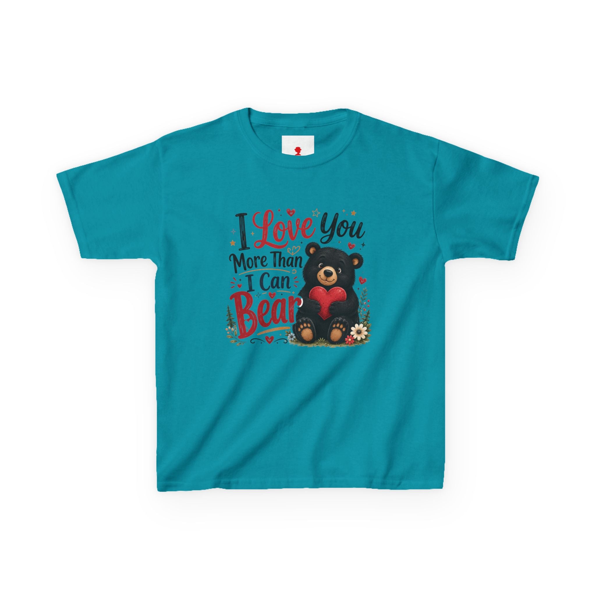 Kids T-Shirt - "I Love You More Than I Can Bear" Cute Bear Valentine Tee