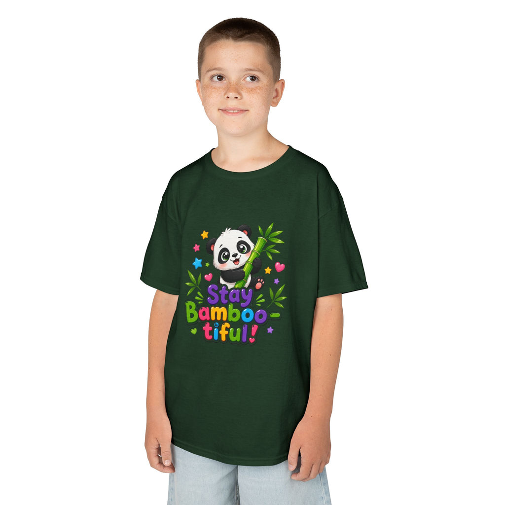Kids Panda 'Stay Bambootiful!' T-Shirt — Cute Bamboo Forest Tee for Boys & Girls