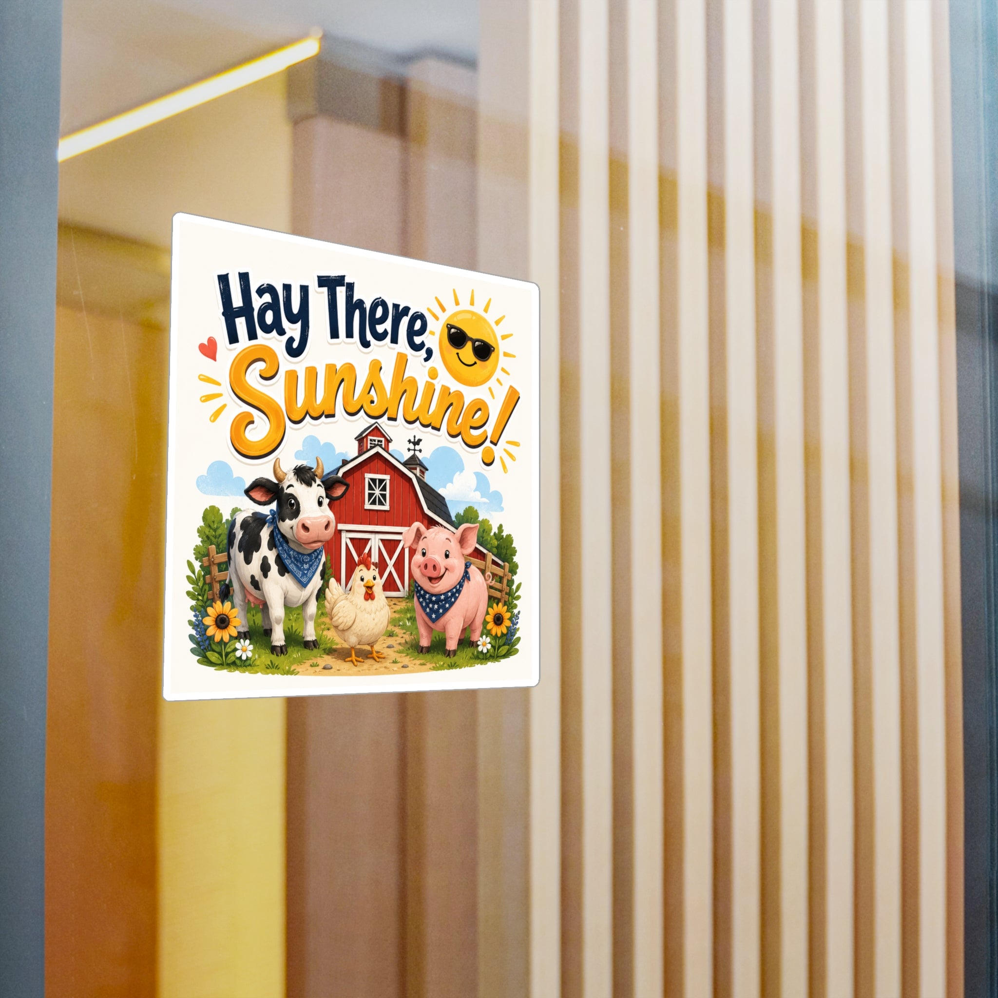 Hay There Sunshine! Farm Animal Vinyl Sticker