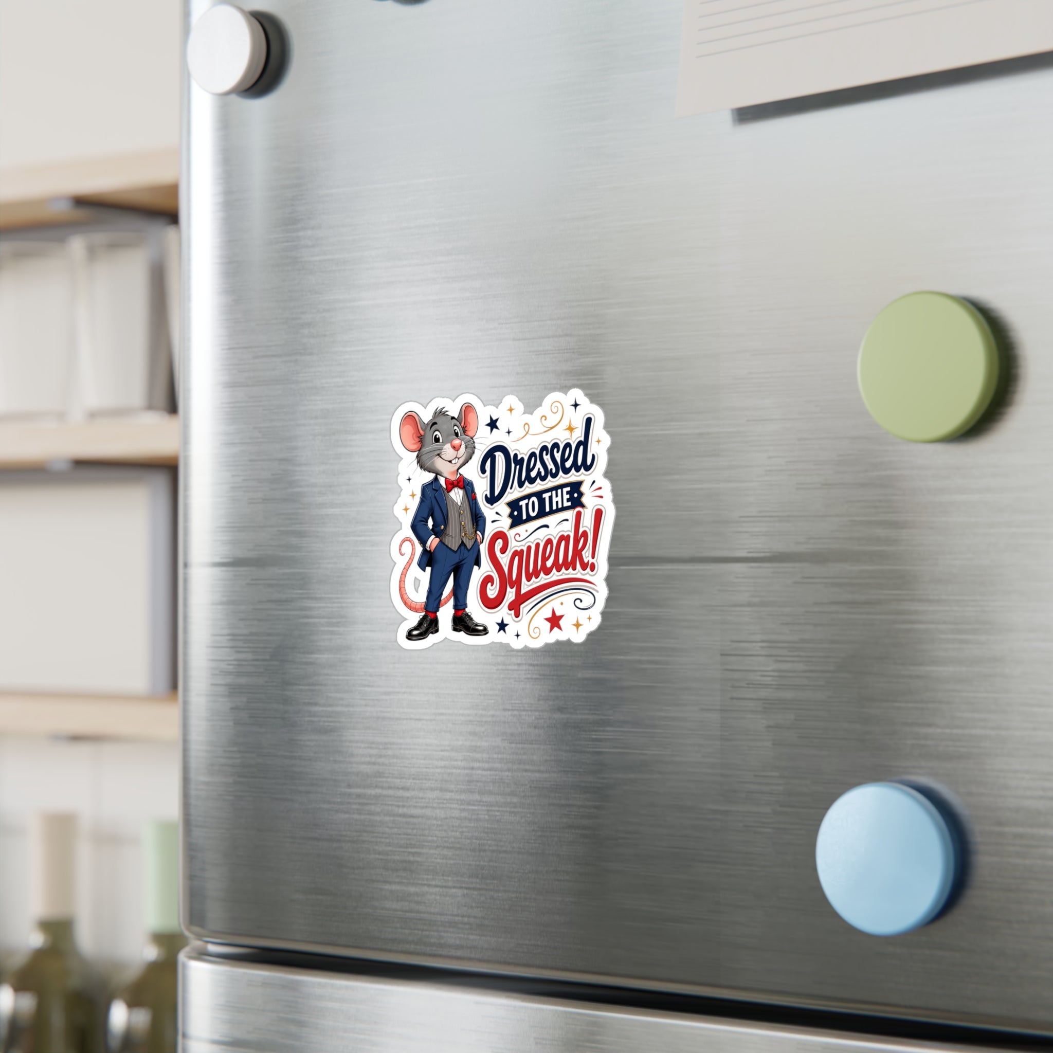 Dressed to the Squeak! Mouse Vinyl Sticker — Cute Dapper Character Kiss-Cut Decal