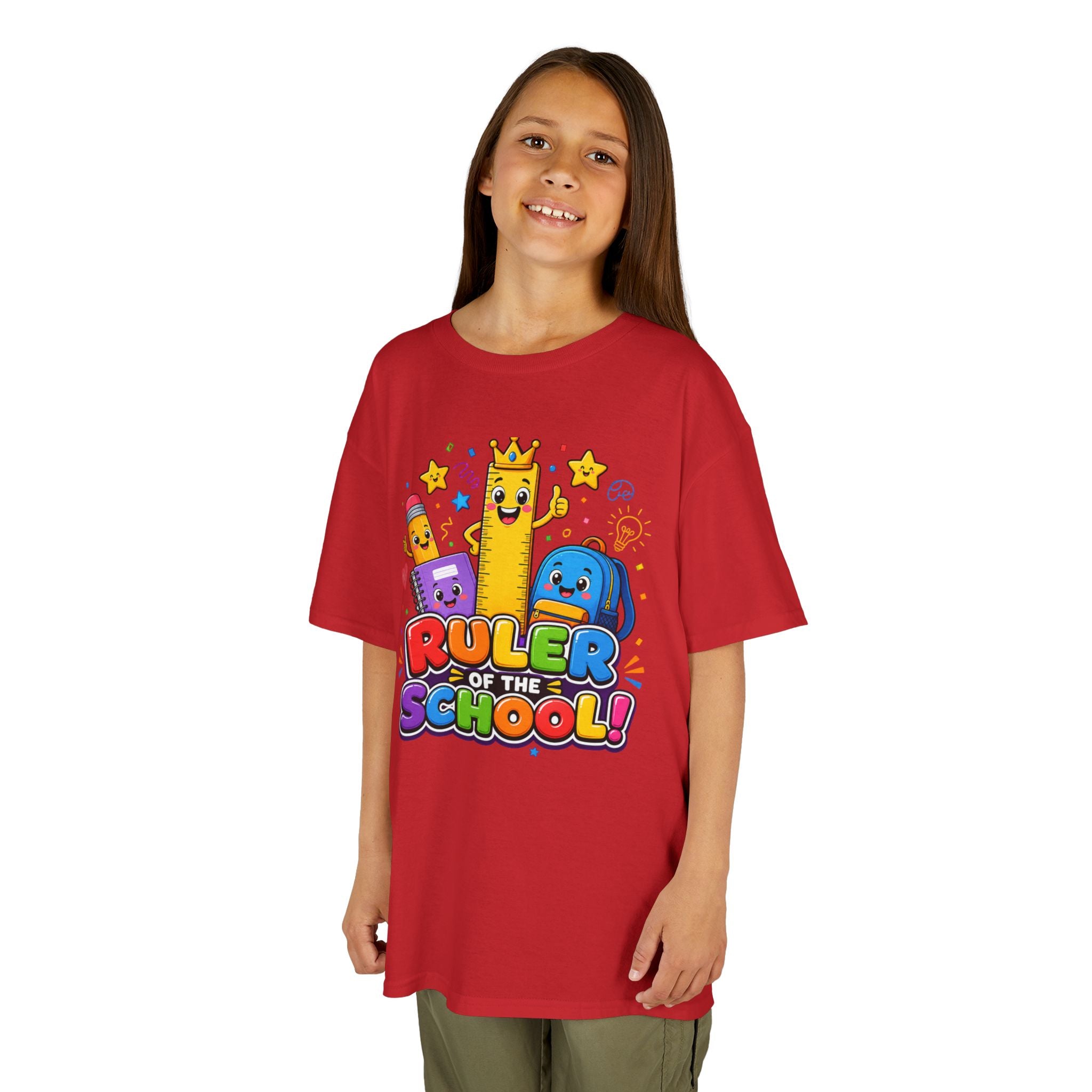 Ruler of the School kids T-Shirt | Cute School Supplies Graphic