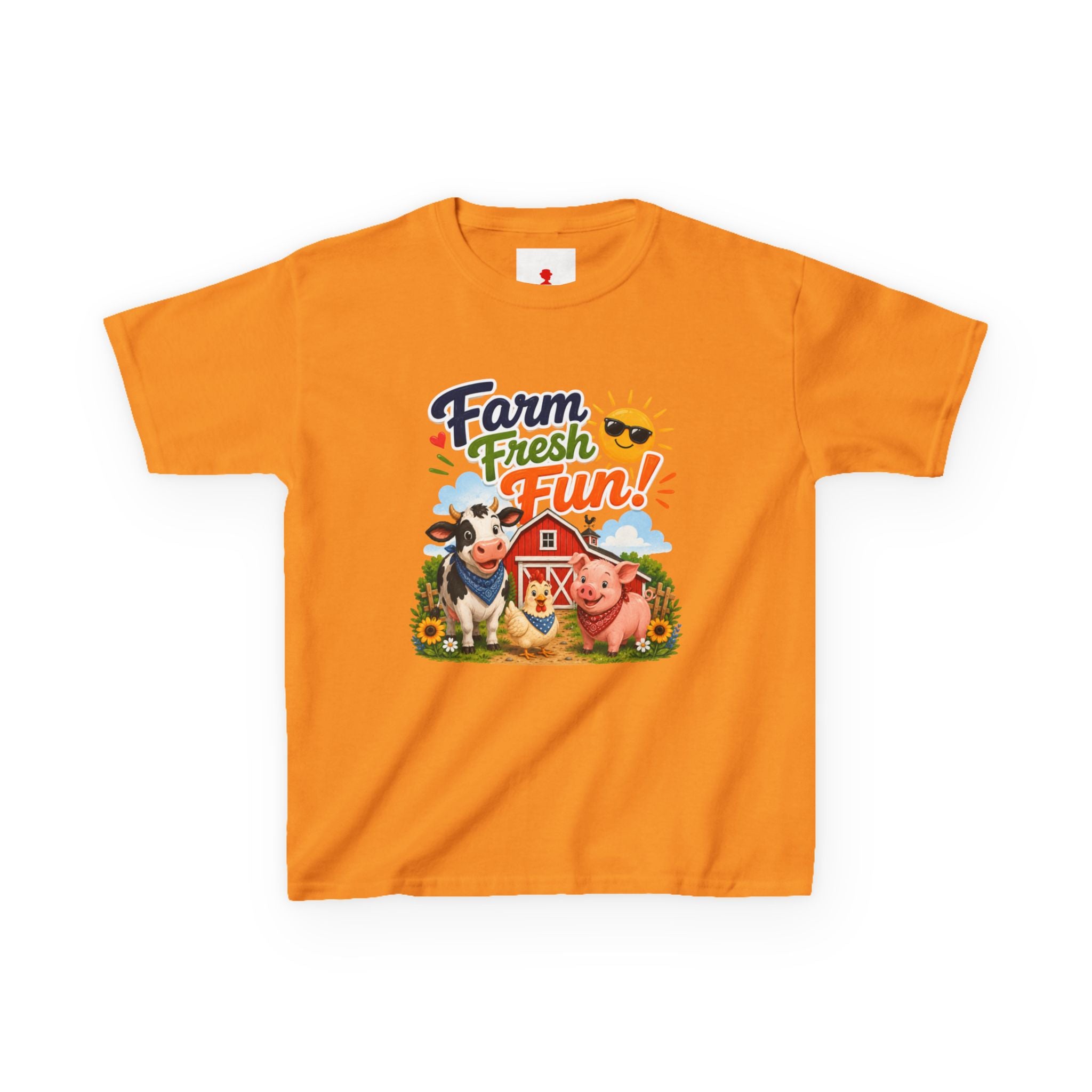 Kids Farm T-Shirt — "Farm Fresh Fun!" Cute Cow & Pig Toddler Tee