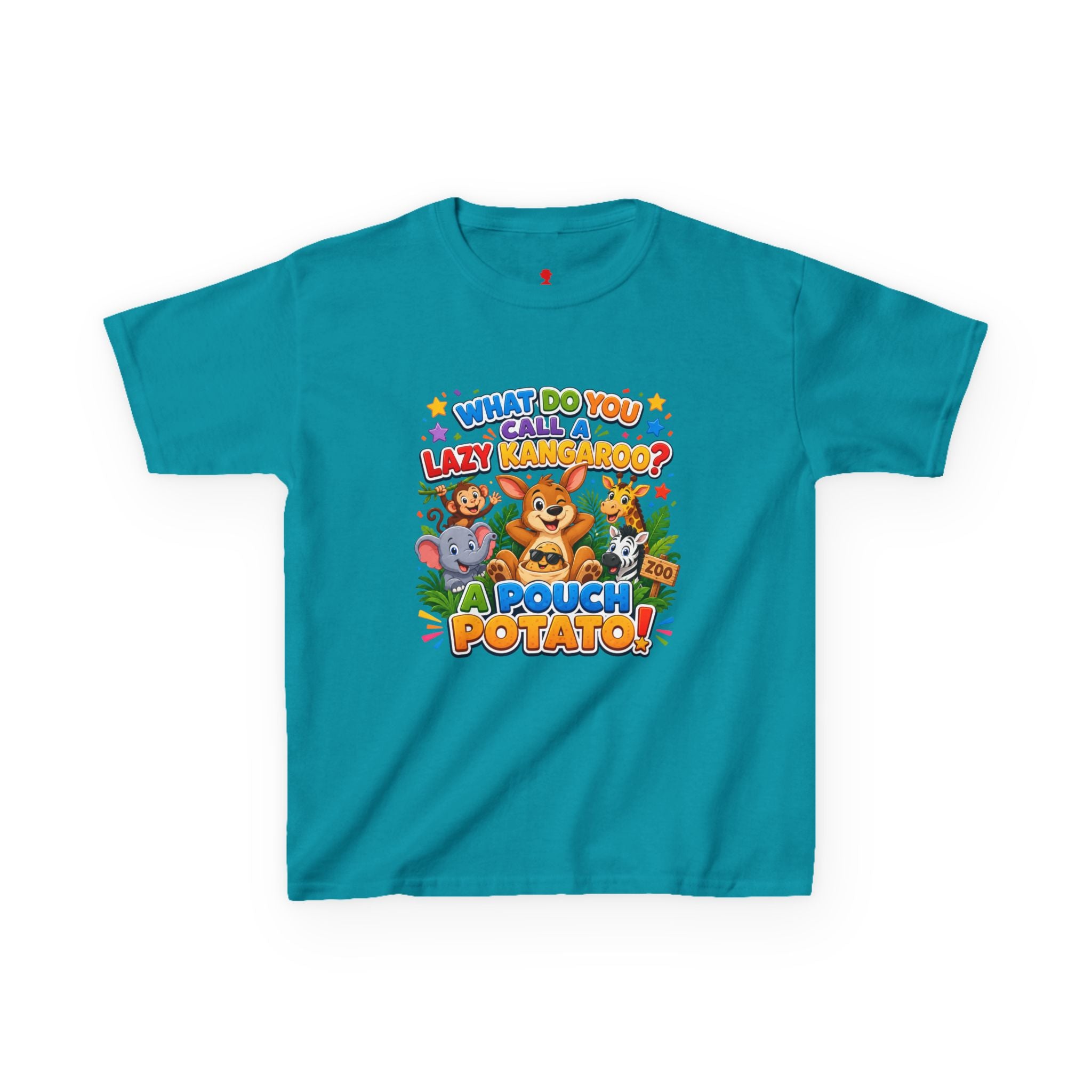 Lazy Kangaroo Pouch Potato Kids T-Shirt | Cute Animal Nursery Tee