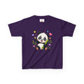 Cute Panda Kids T‑Shirt — Smiling Baby Panda with Hearts & Bamboo