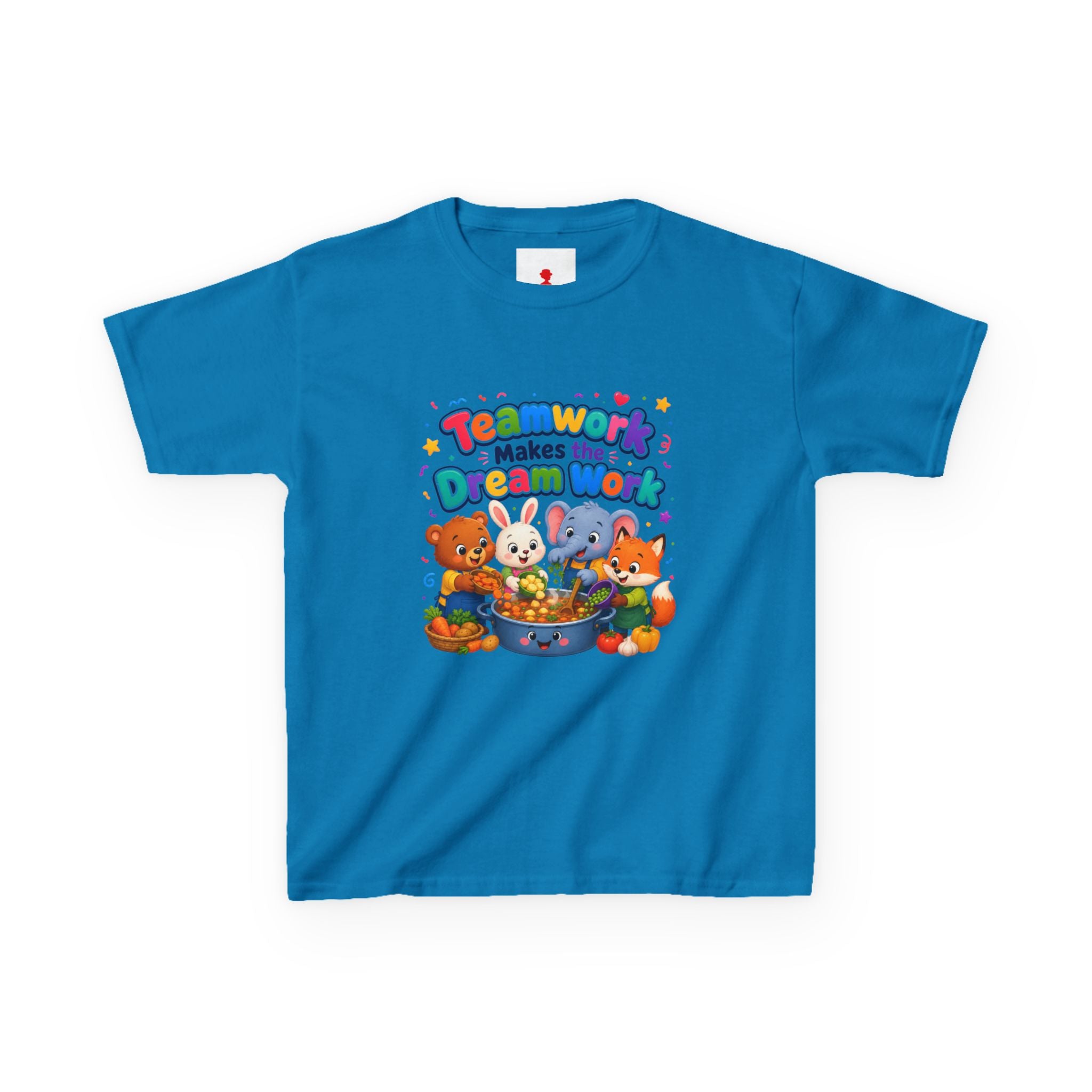 Kids Tee — “Teamwork Makes the Dream Work” Cute Animal Classroom Shirt