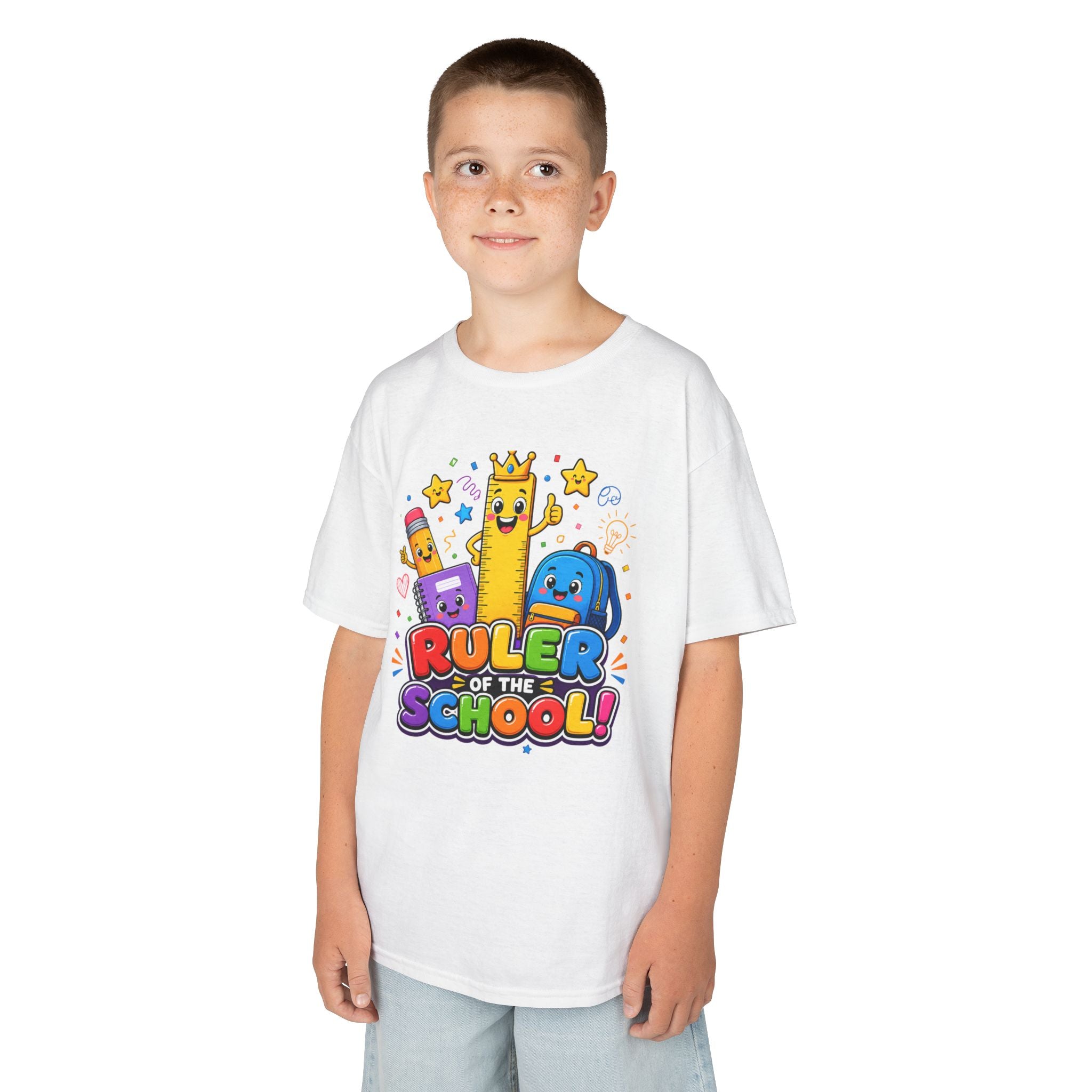 Ruler of the School kids T-Shirt | Cute School Supplies Graphic