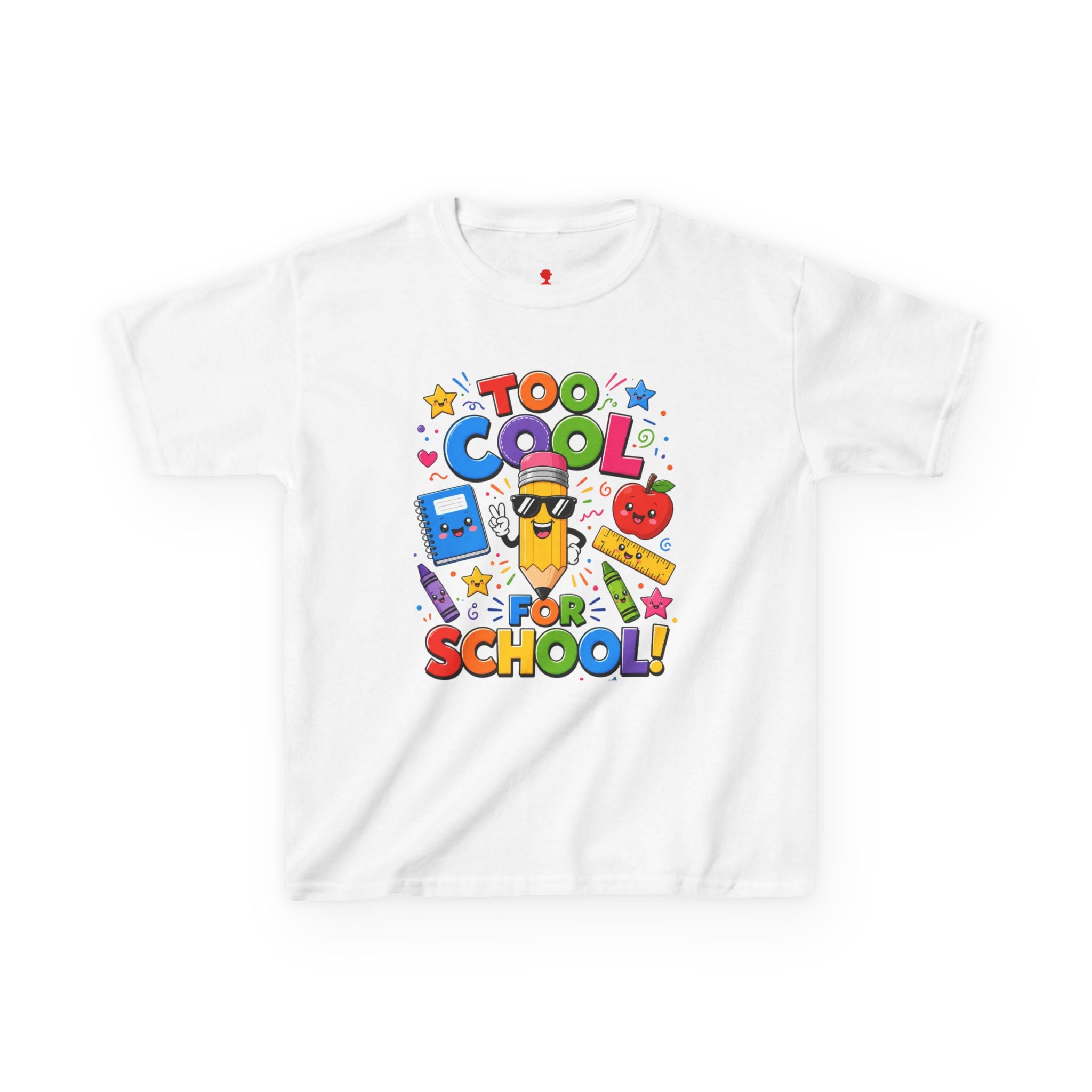 Too Cool For School Kids Tee | Cute Pencil School Supplies Back to School