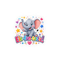 Ele-fun-tastic! Cute Baby Elephant Kiss-Cut Vinyl Sticker