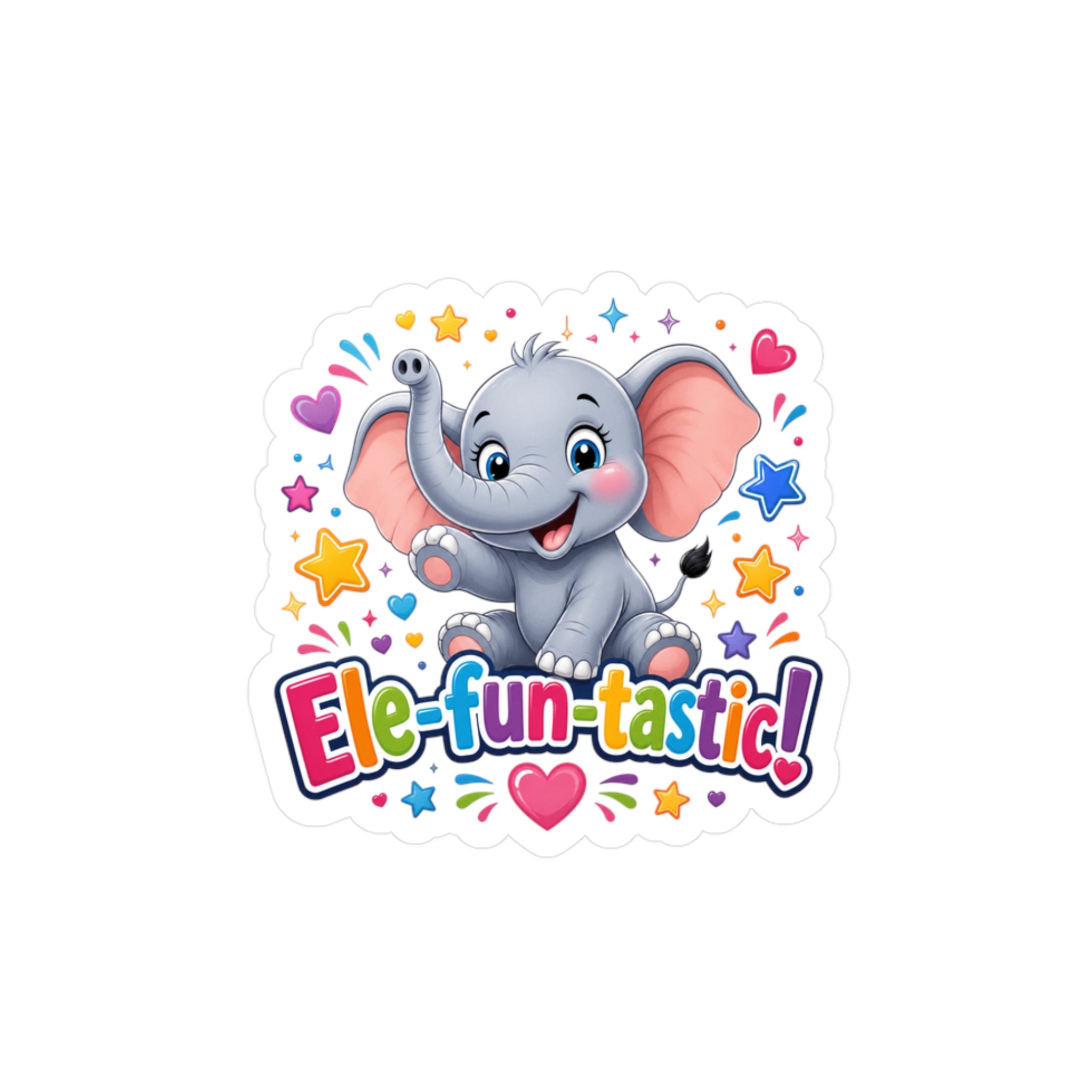 Ele-fun-tastic! Cute Baby Elephant Kiss-Cut Vinyl Sticker