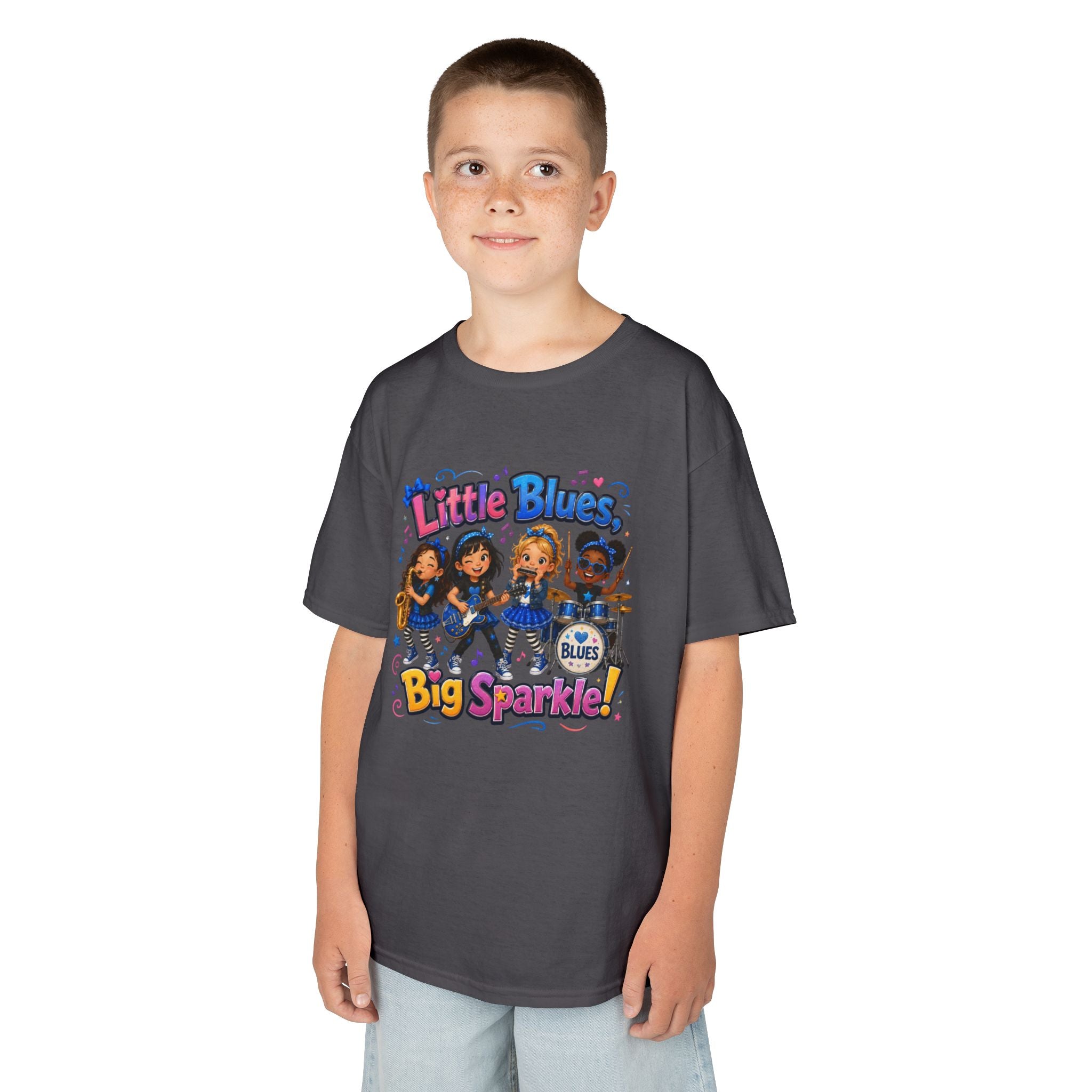 Kids Tee — "Little Blues Big Sparkle" Band Graphic