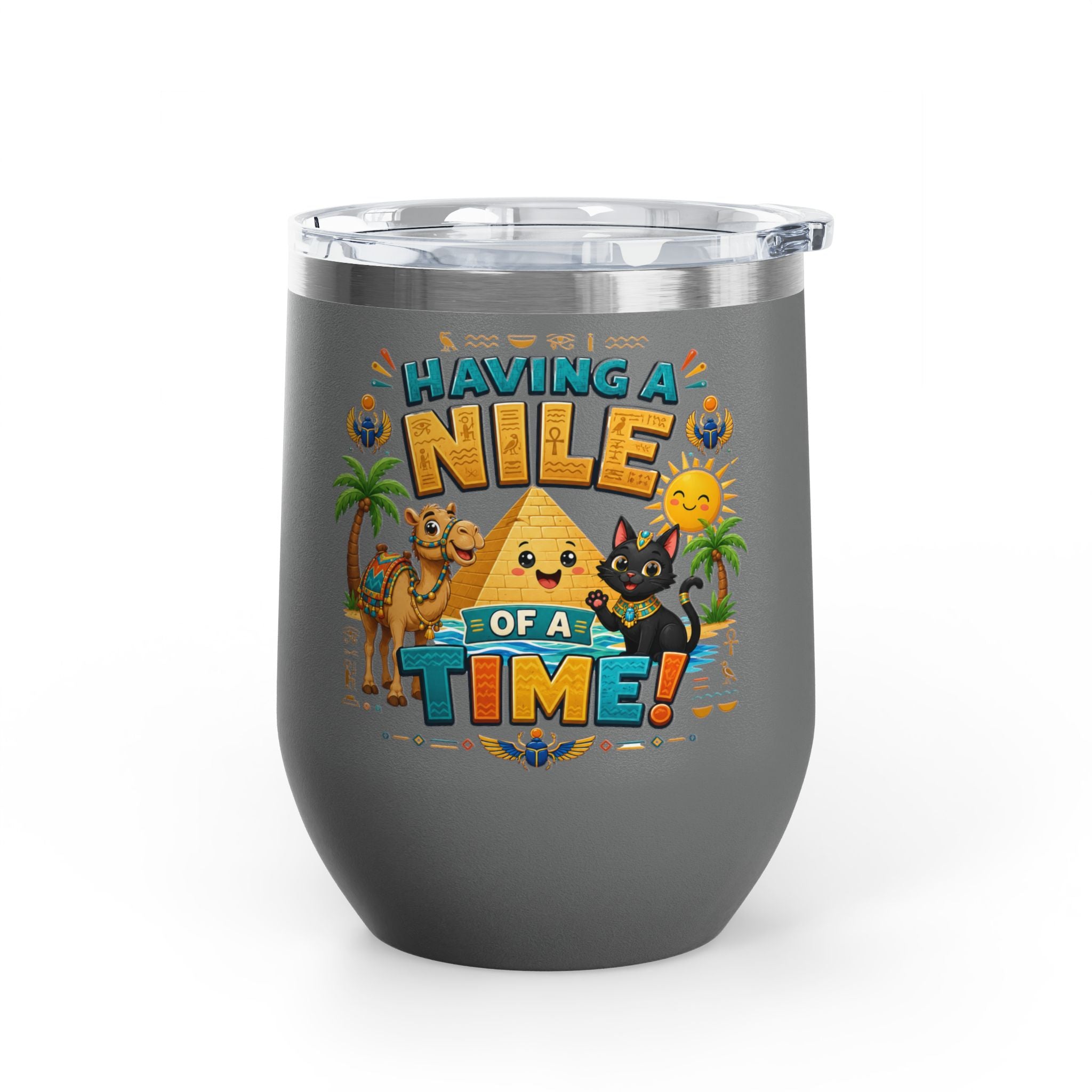 "Having a Nile of a Time" Cute Egyptian Pyramid Cat & Camel 12oz