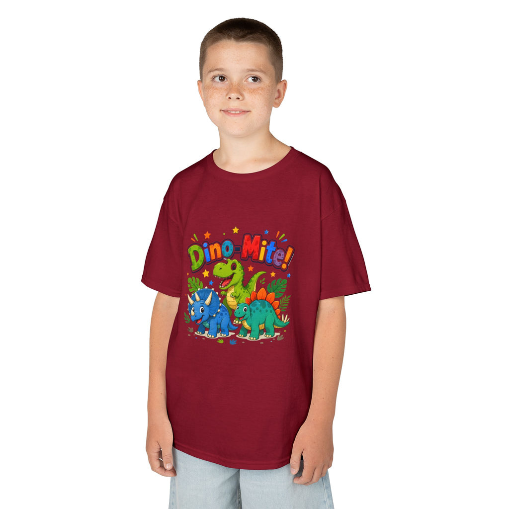 Kids T-Shirt - "Dino-Mite!" Colorful Dino Crew Tee for Toddlers & Kids