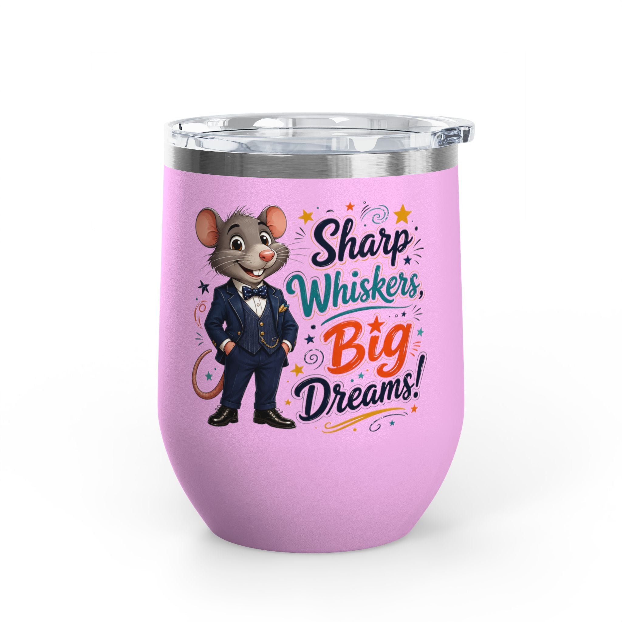 "Sharp Whiskers, Big Dreams" Mouse Design, 12oz Insulated