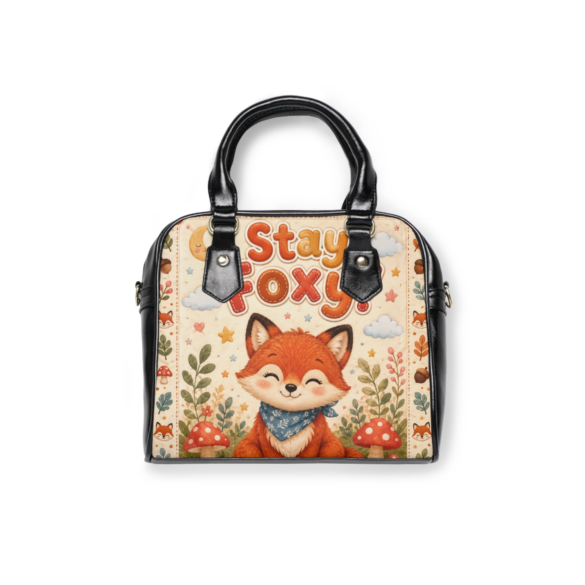 Stay Foxy Shoulder Handbag — Cute Fox Purse for Women, Autumn Woodland Tote