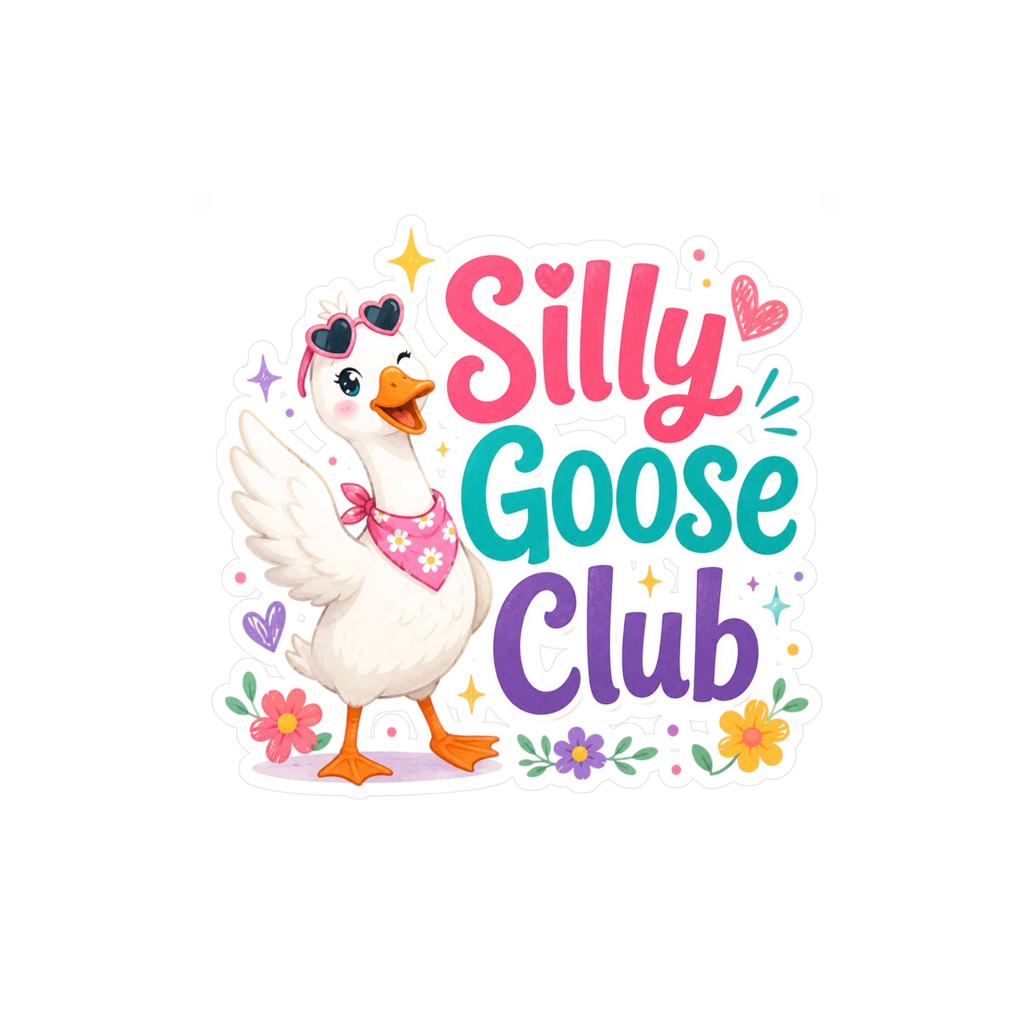 Silly Goose Club Vinyl Sticker — Cute Kiss-Cut Decal for Laptops, Water Bottles & Kids’ Gifts