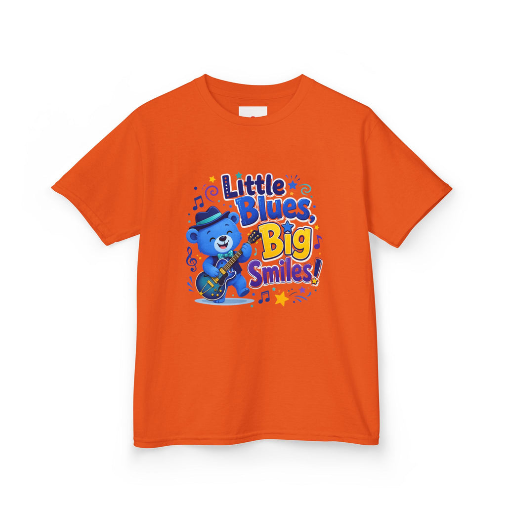 Kids Tee — "Little Blues, Big Smiles!" Guitar-Bear Graphic