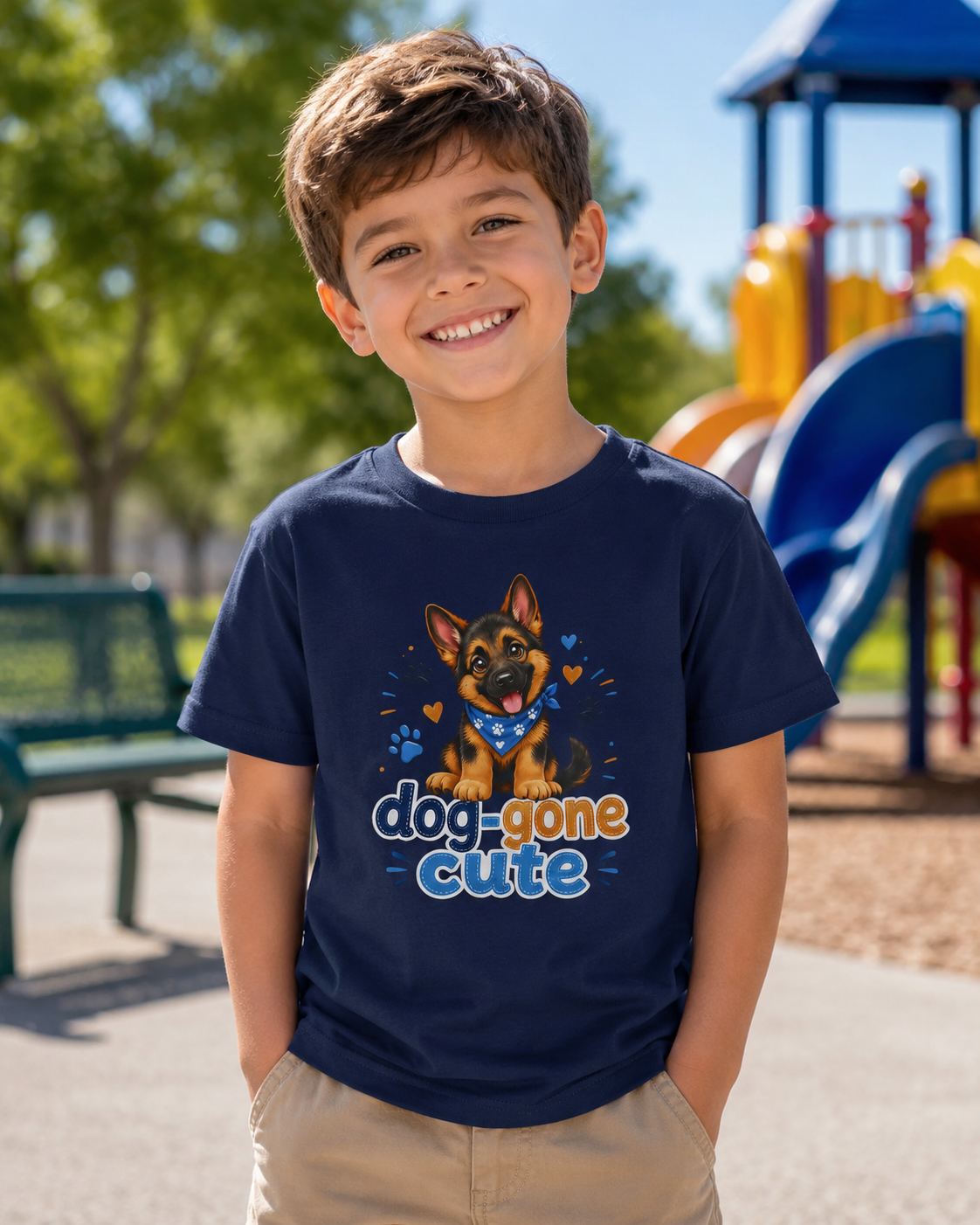 Kids Tee — "Dog-Gone Cute" Puppy Graphic T-Shirt
