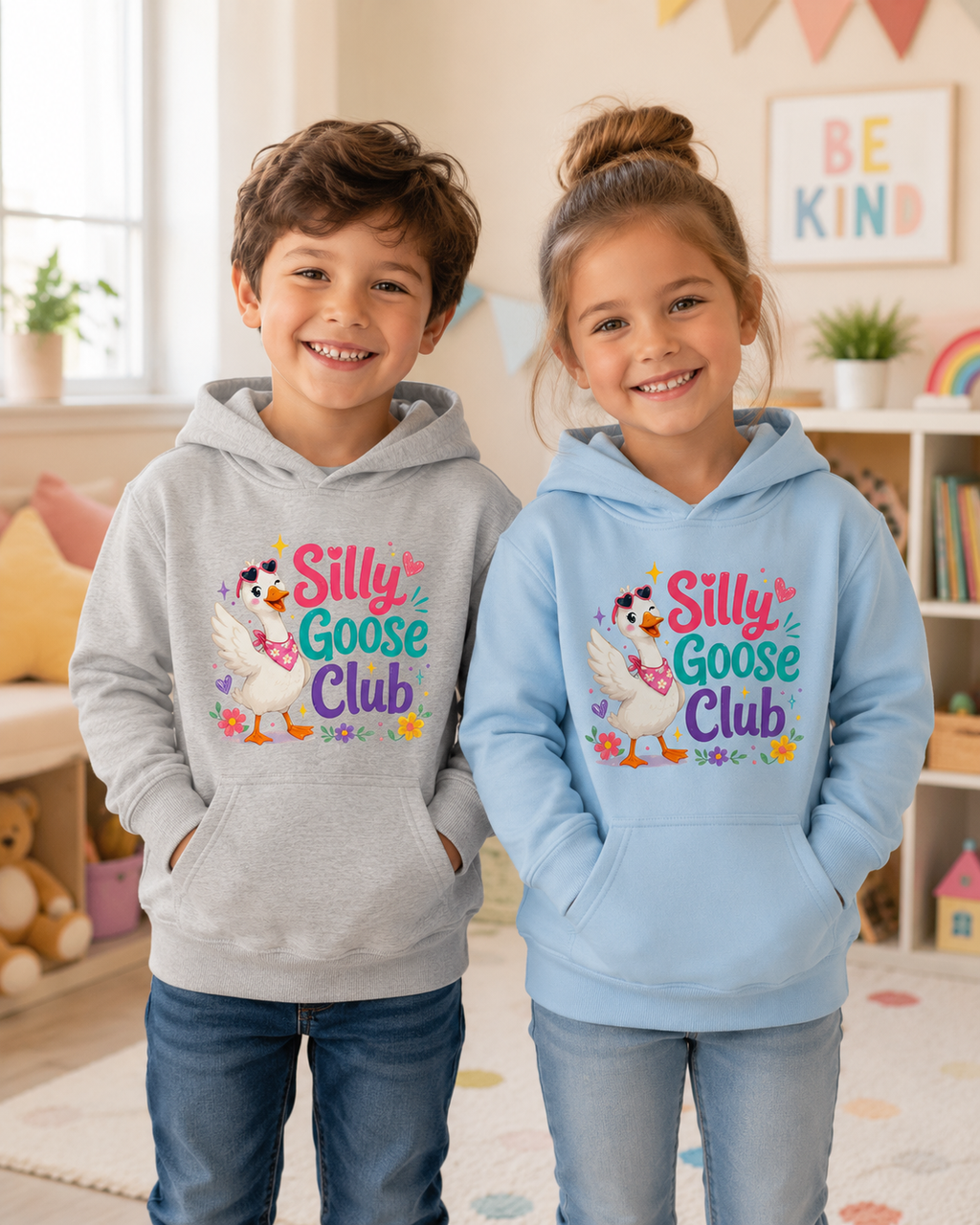 Kids Hoodie — Silly Goose Club Cute Goose Pullover for Toddlers & Kids