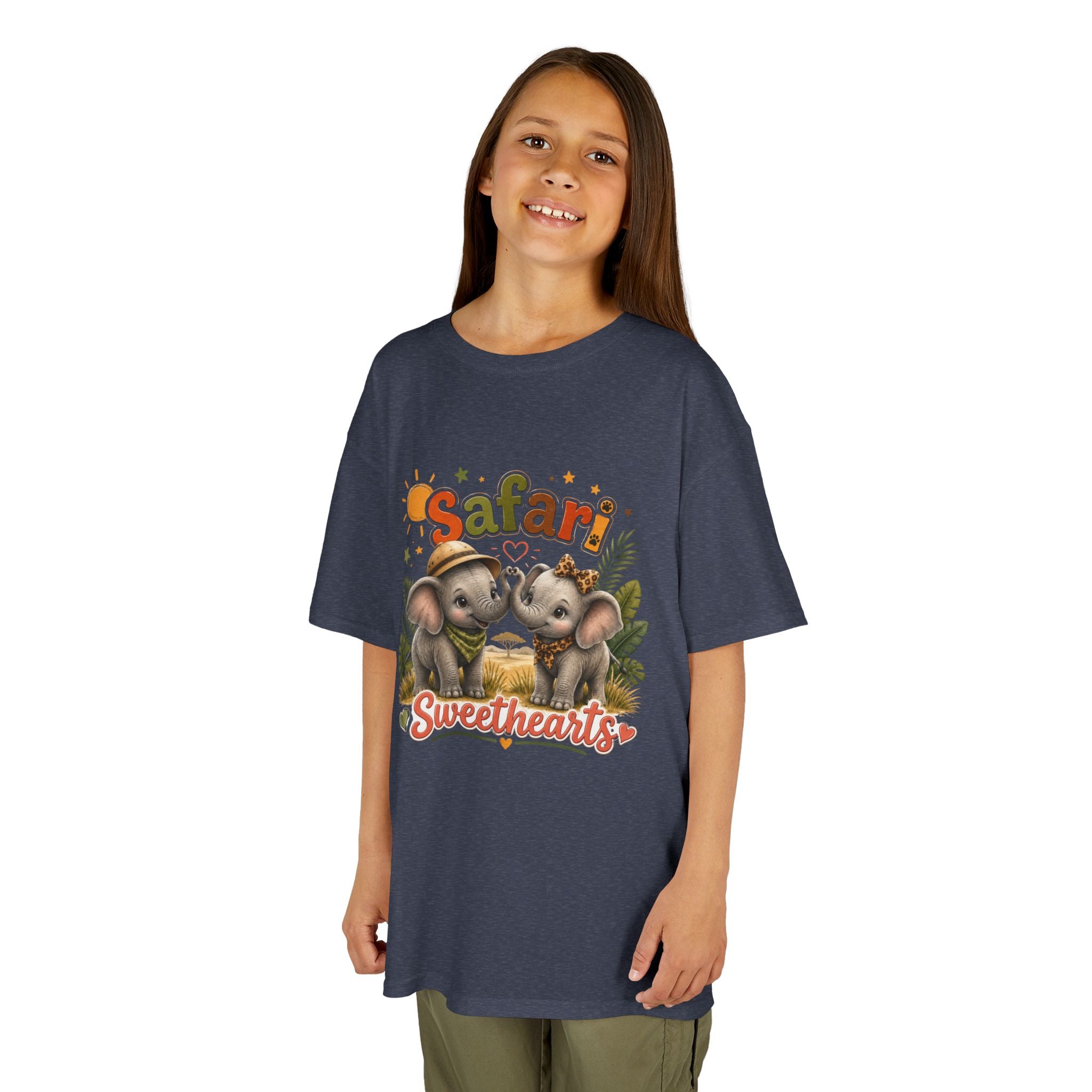 Kids Safari Sweethearts Tee — Cute Elephant Jungle Graphic T-Shirt