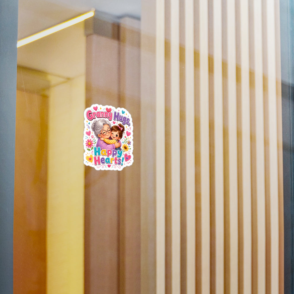 Granny Hugs Happy Hearts Vinyl Sticker