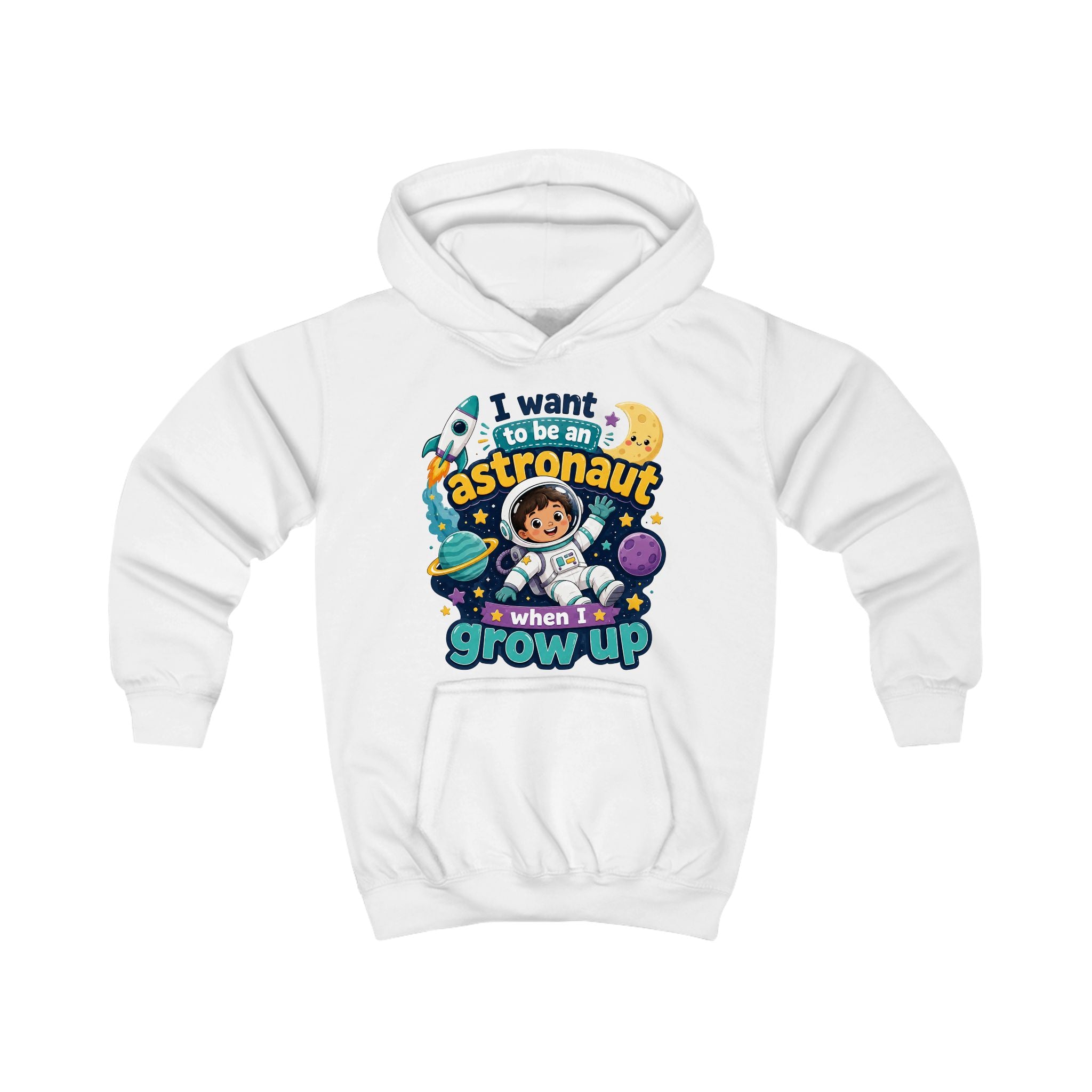 I Want to Be an Astronaut Kids Hoodie — Space Dreamer Graphic Hoodie for Boys & Girls