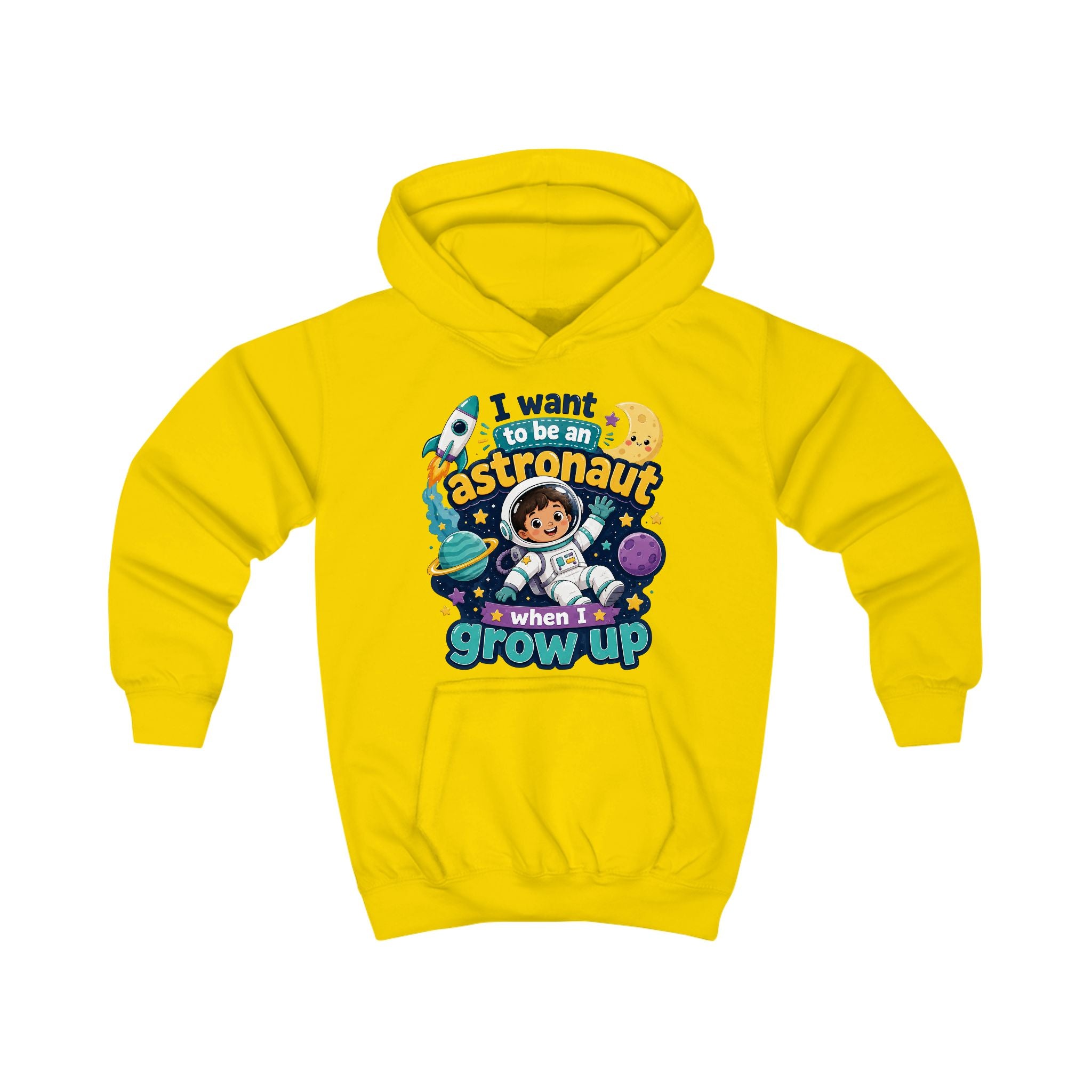 I Want to Be an Astronaut Kids Hoodie — Space Dreamer Graphic Hoodie for Boys & Girls