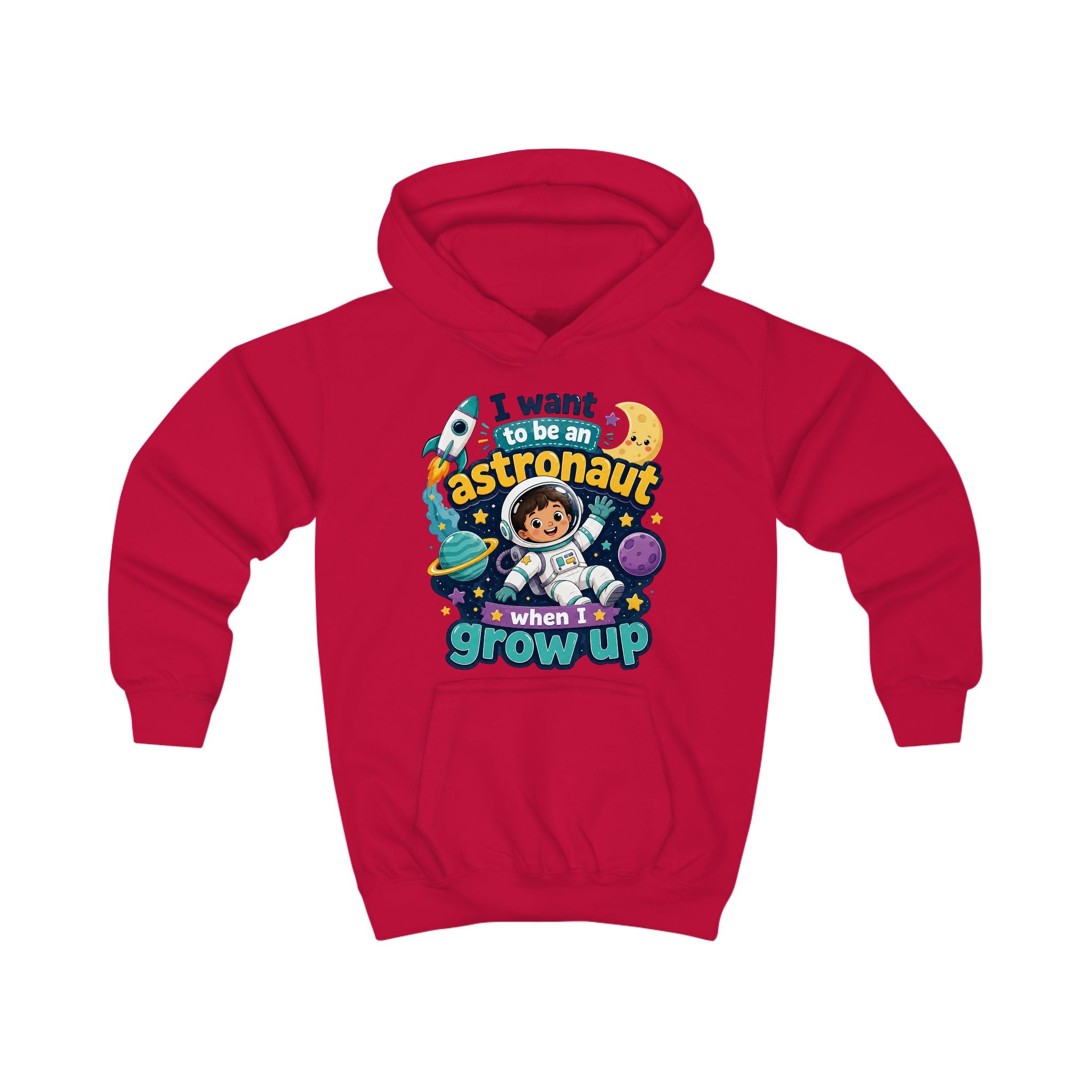 I Want to Be an Astronaut Kids Hoodie — Space Dreamer Graphic Hoodie for Boys & Girls