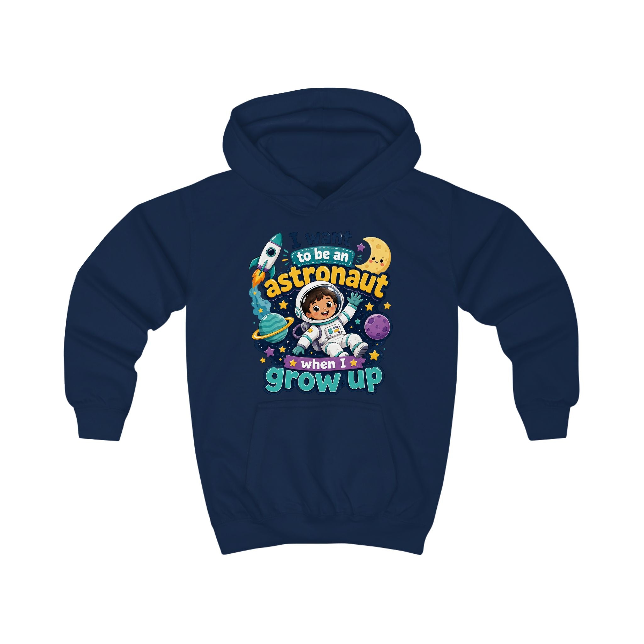 I Want to Be an Astronaut Kids Hoodie — Space Dreamer Graphic Hoodie for Boys & Girls