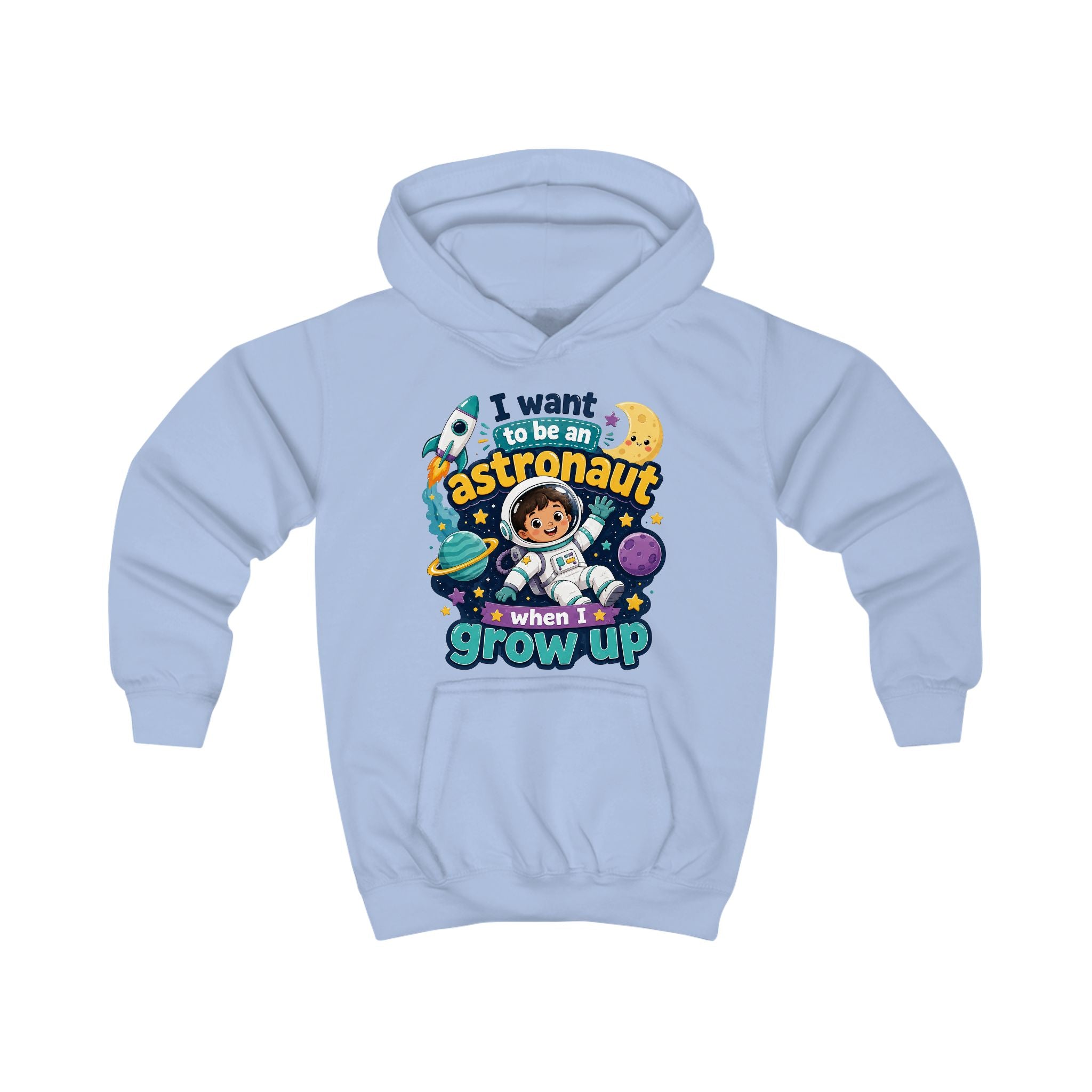 I Want to Be an Astronaut Kids Hoodie — Space Dreamer Graphic Hoodie for Boys & Girls