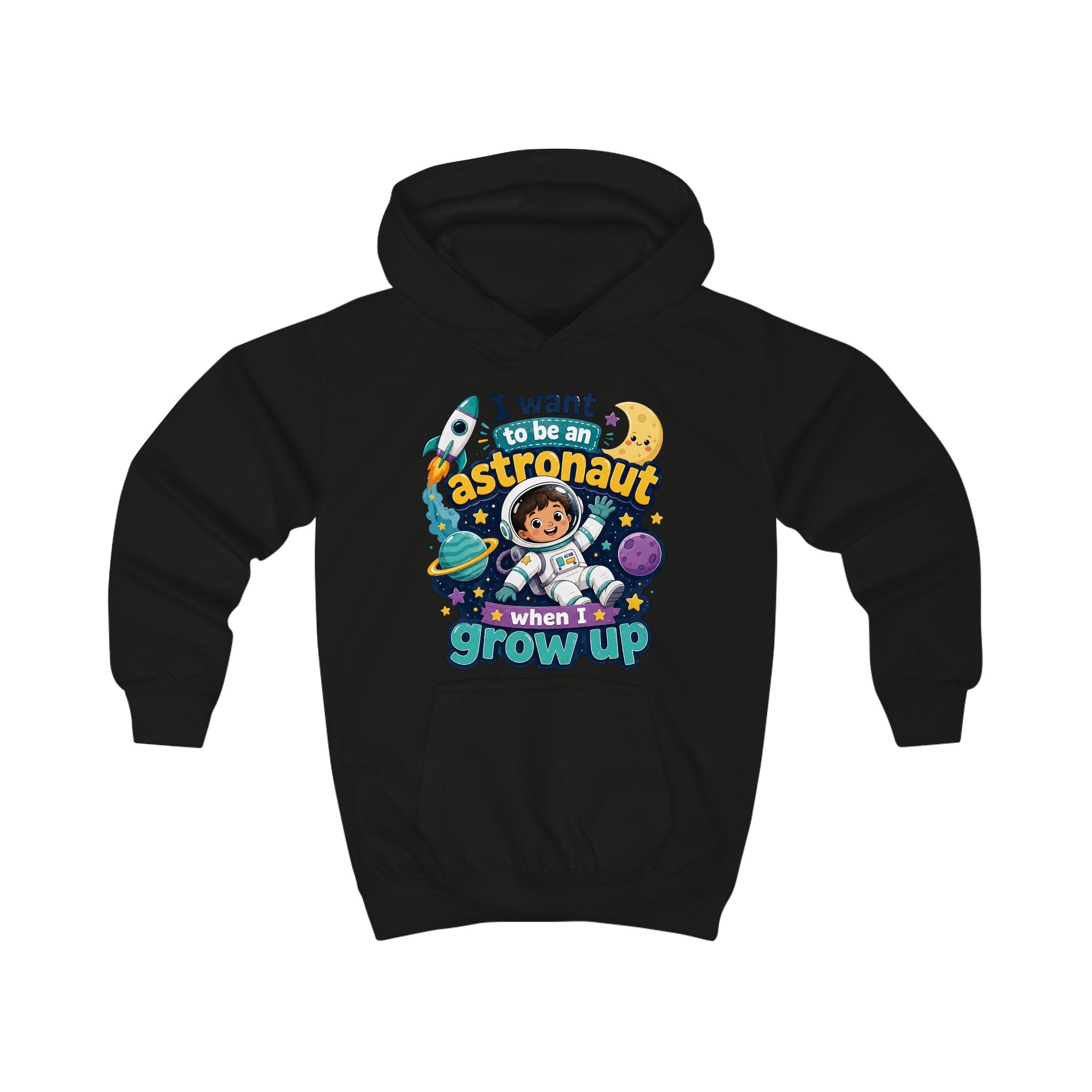 I Want to Be an Astronaut Kids Hoodie — Space Dreamer Graphic Hoodie for Boys & Girls