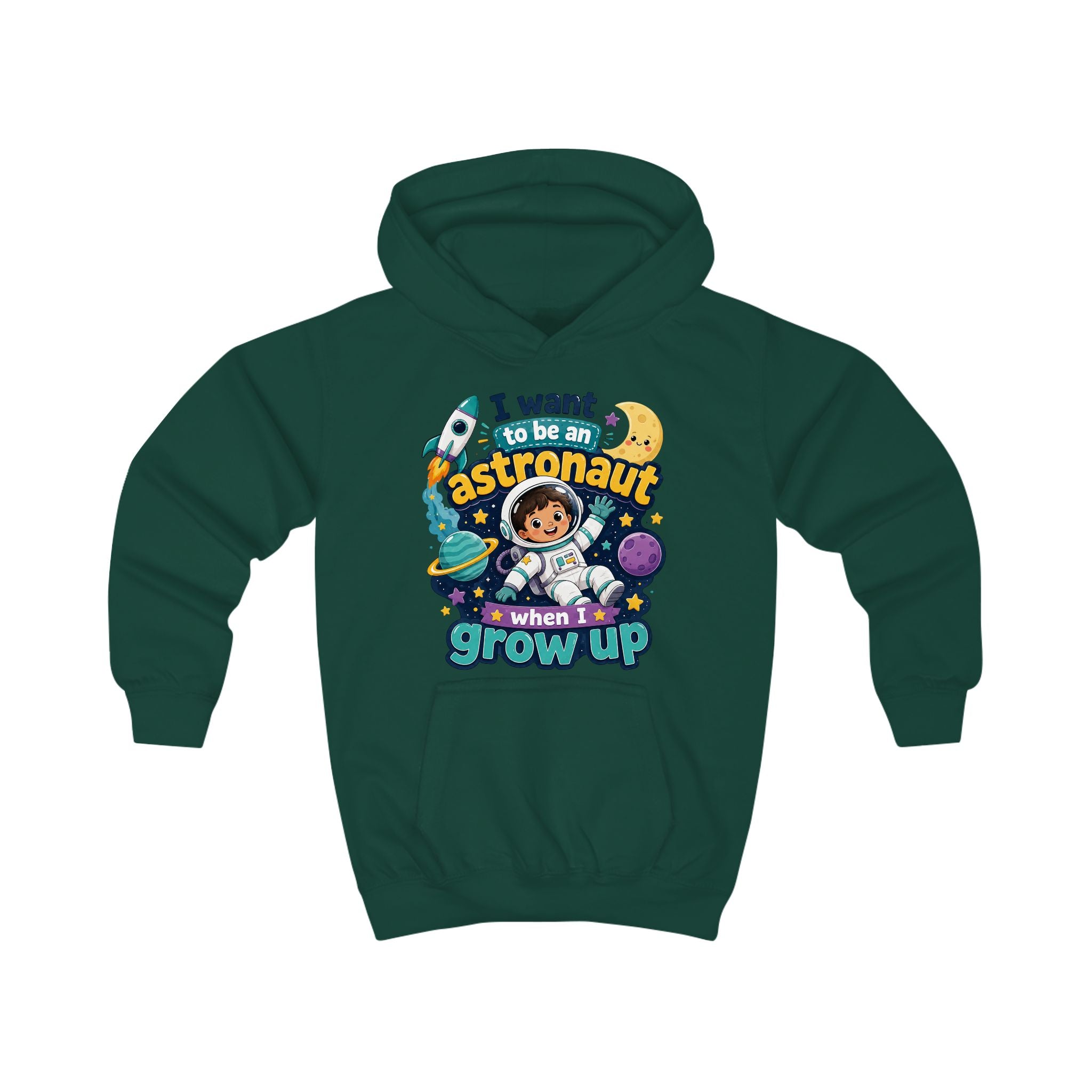 I Want to Be an Astronaut Kids Hoodie — Space Dreamer Graphic Hoodie for Boys & Girls