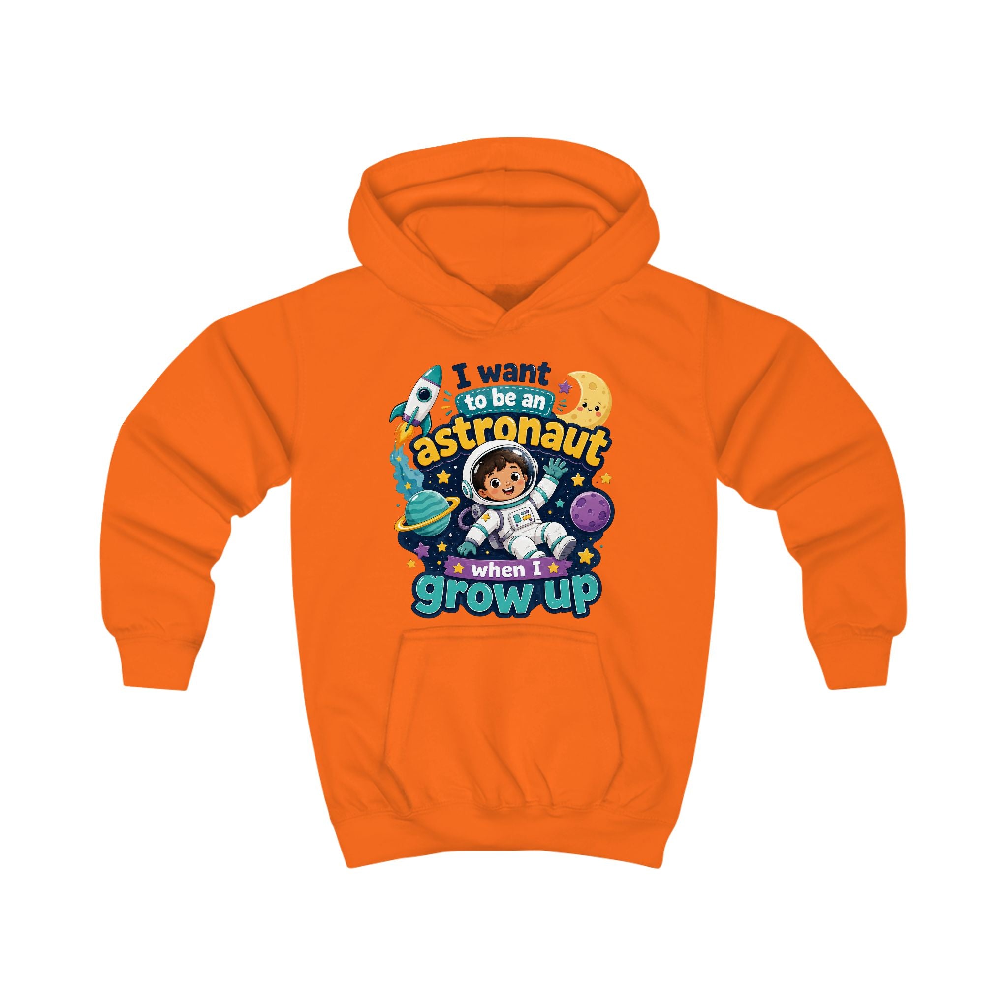 I Want to Be an Astronaut Kids Hoodie — Space Dreamer Graphic Hoodie for Boys & Girls