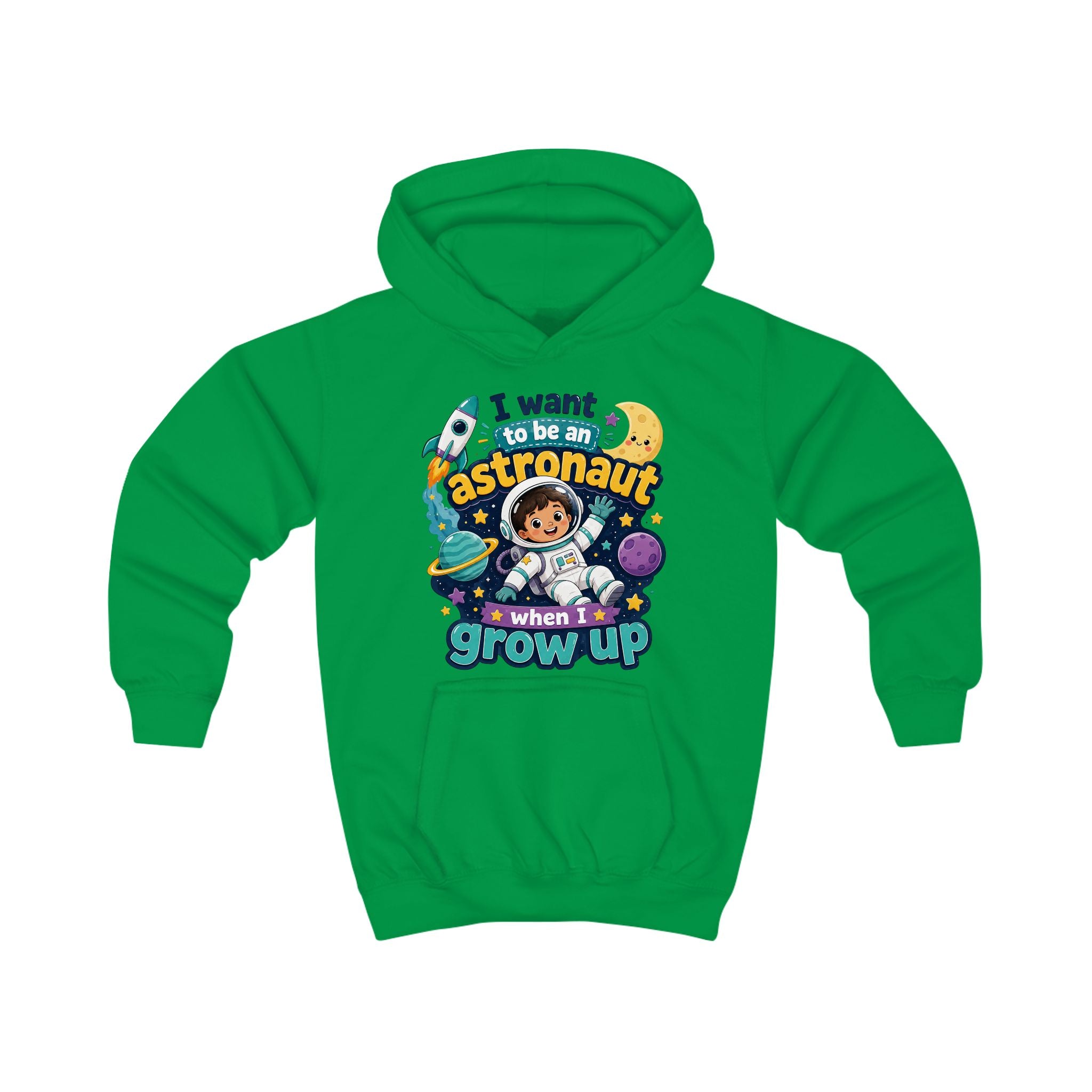 I Want to Be an Astronaut Kids Hoodie — Space Dreamer Graphic Hoodie for Boys & Girls